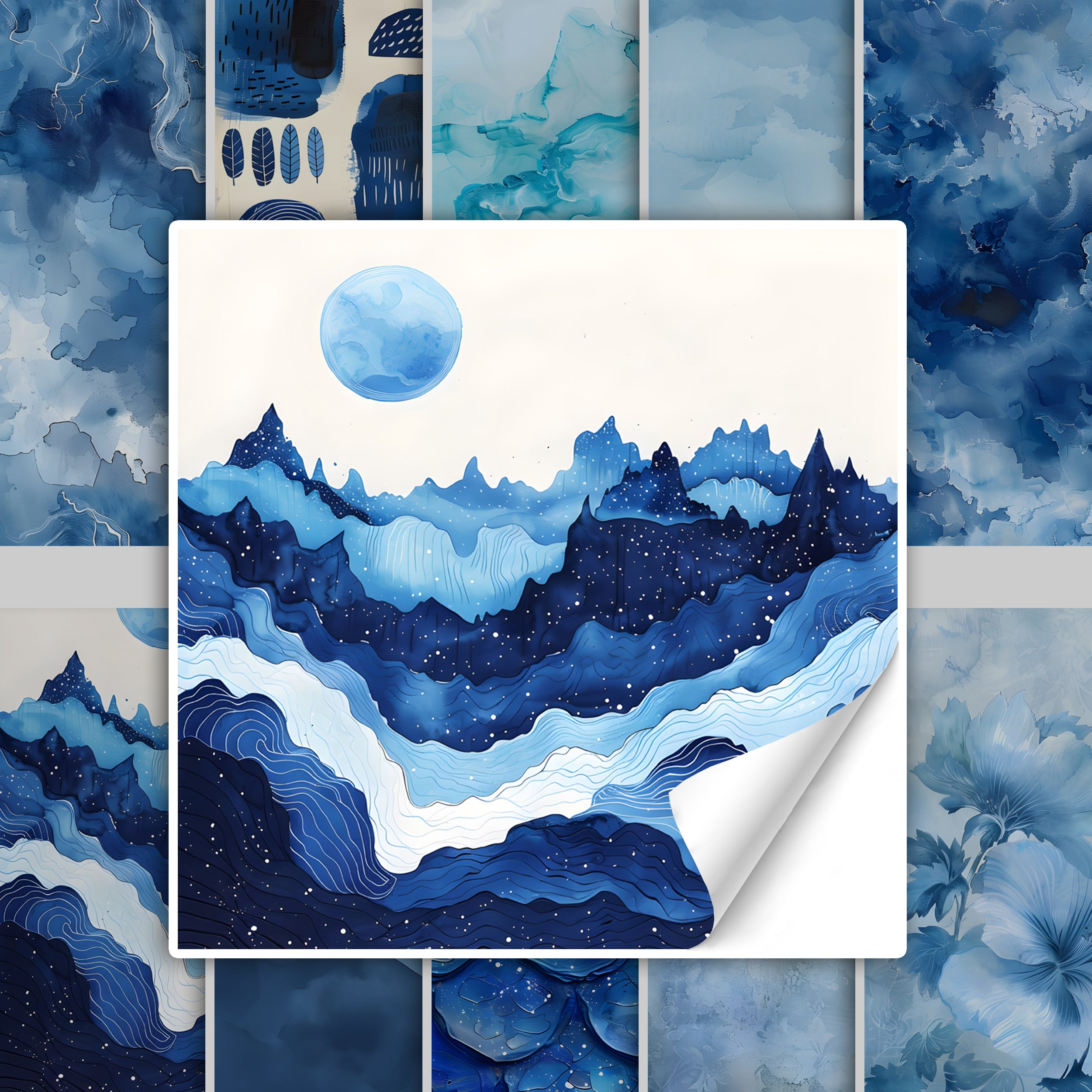 Fliesenaufkleber Berglandschaft in Blau