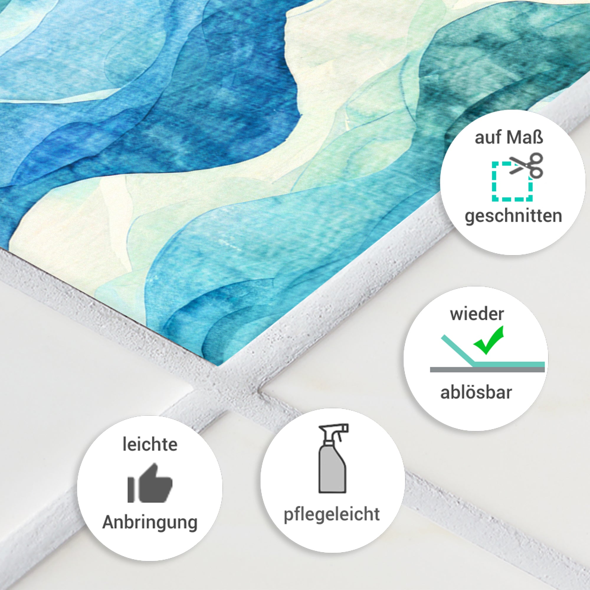 Fliesenaufkleber Wellenmuster