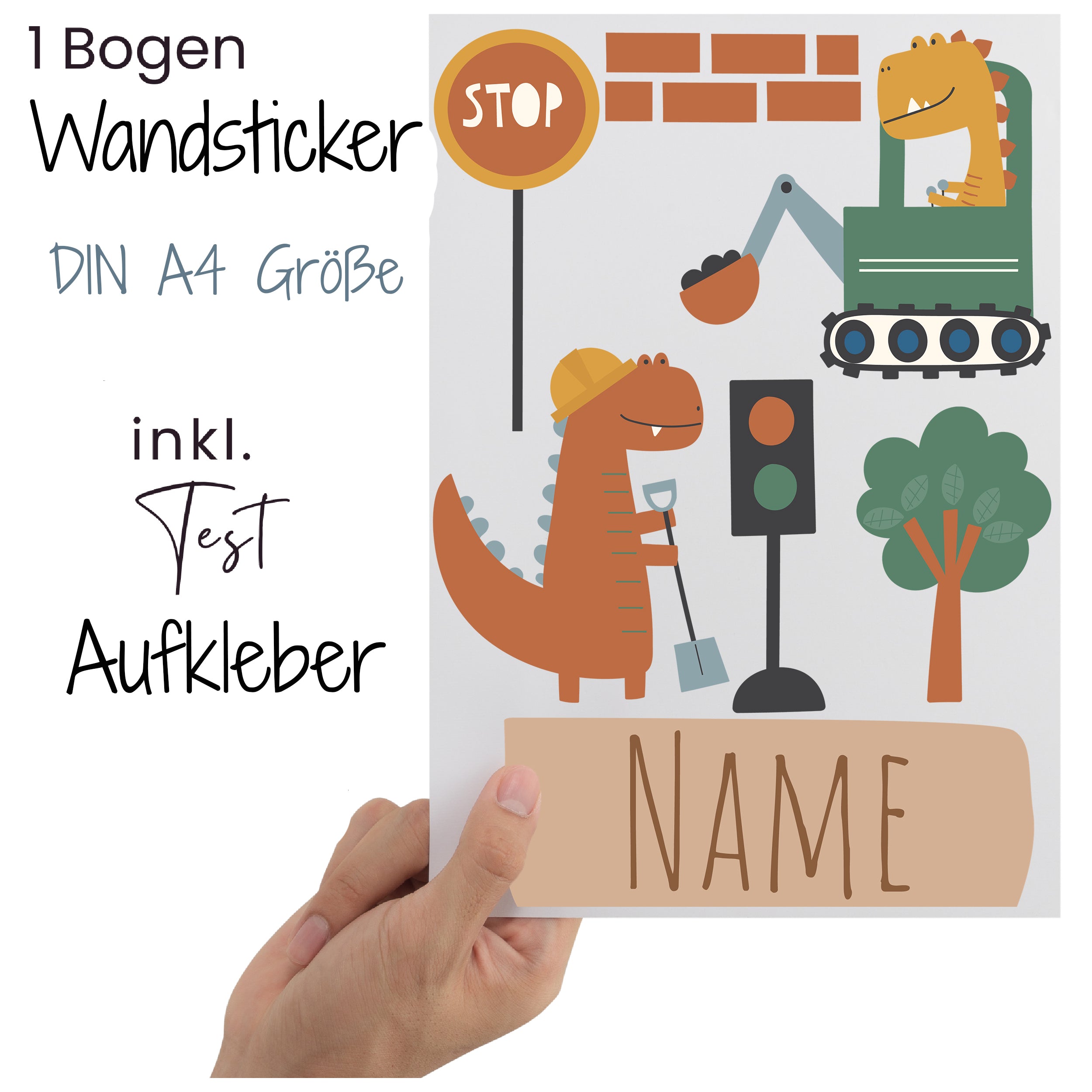 Wandtattoo Dinosaurier mit Namen