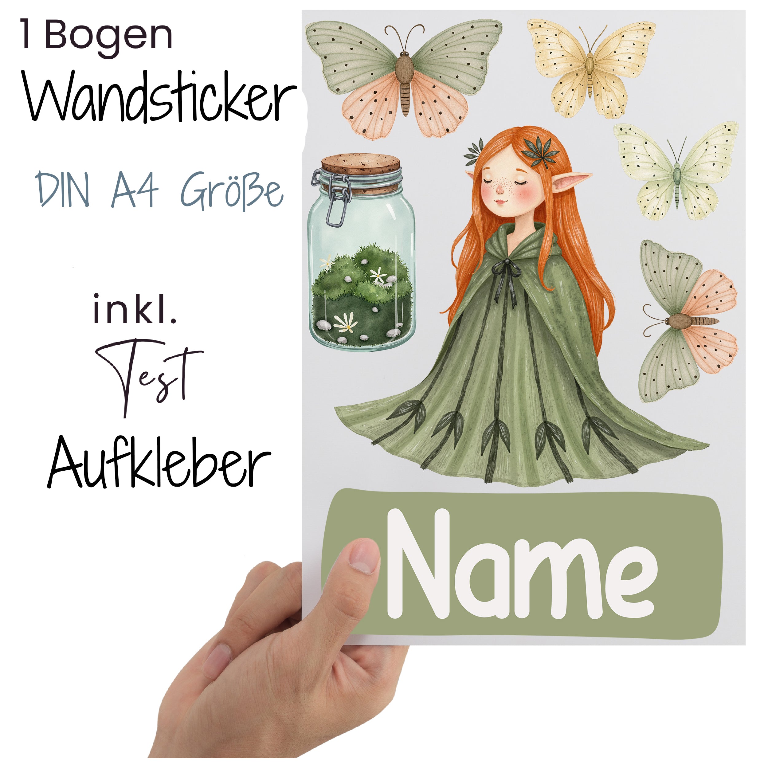 Wandtattoo Elfe mit Schmetterlingen