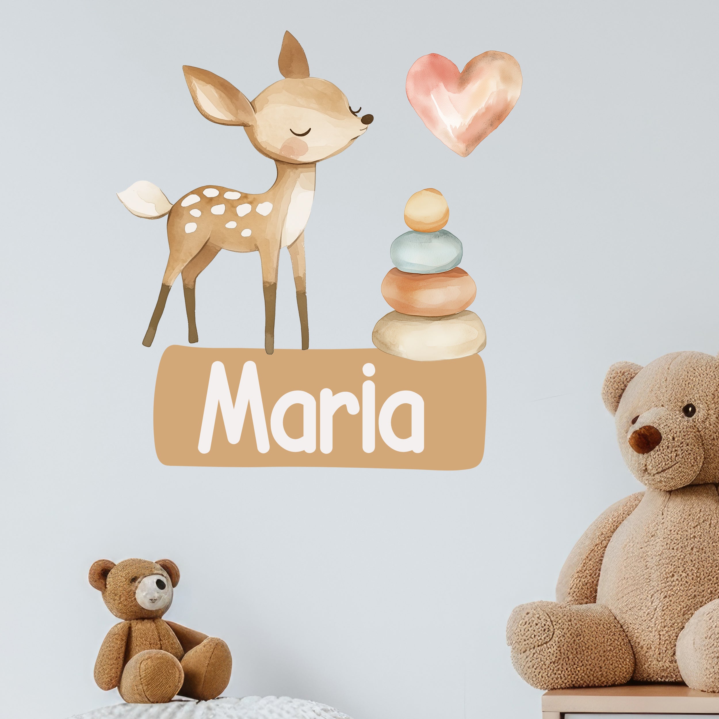 Wandtattoo Reh mit Herz