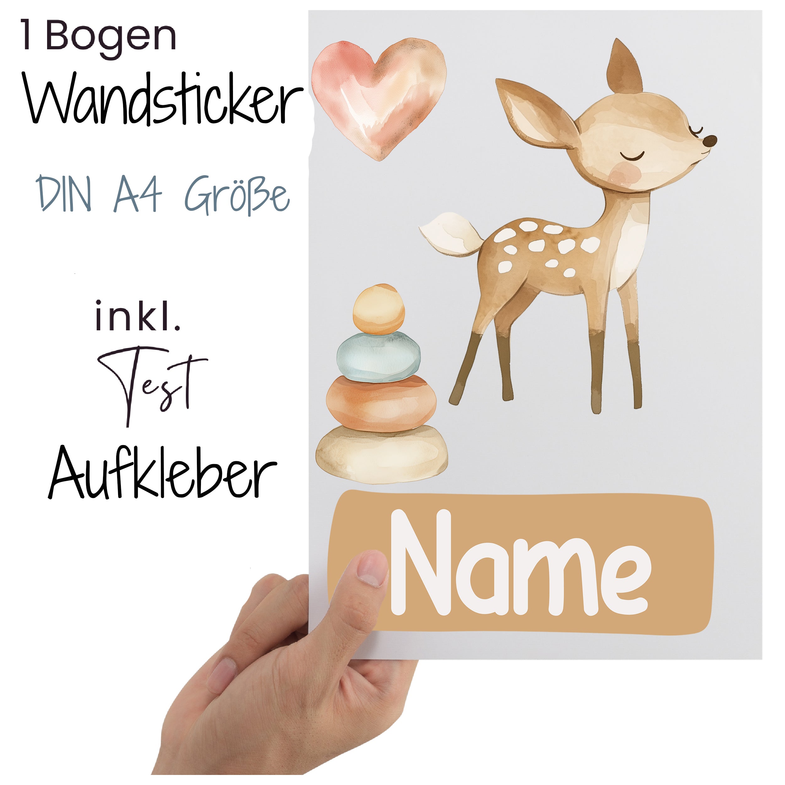 Wandtattoo Reh mit Herz