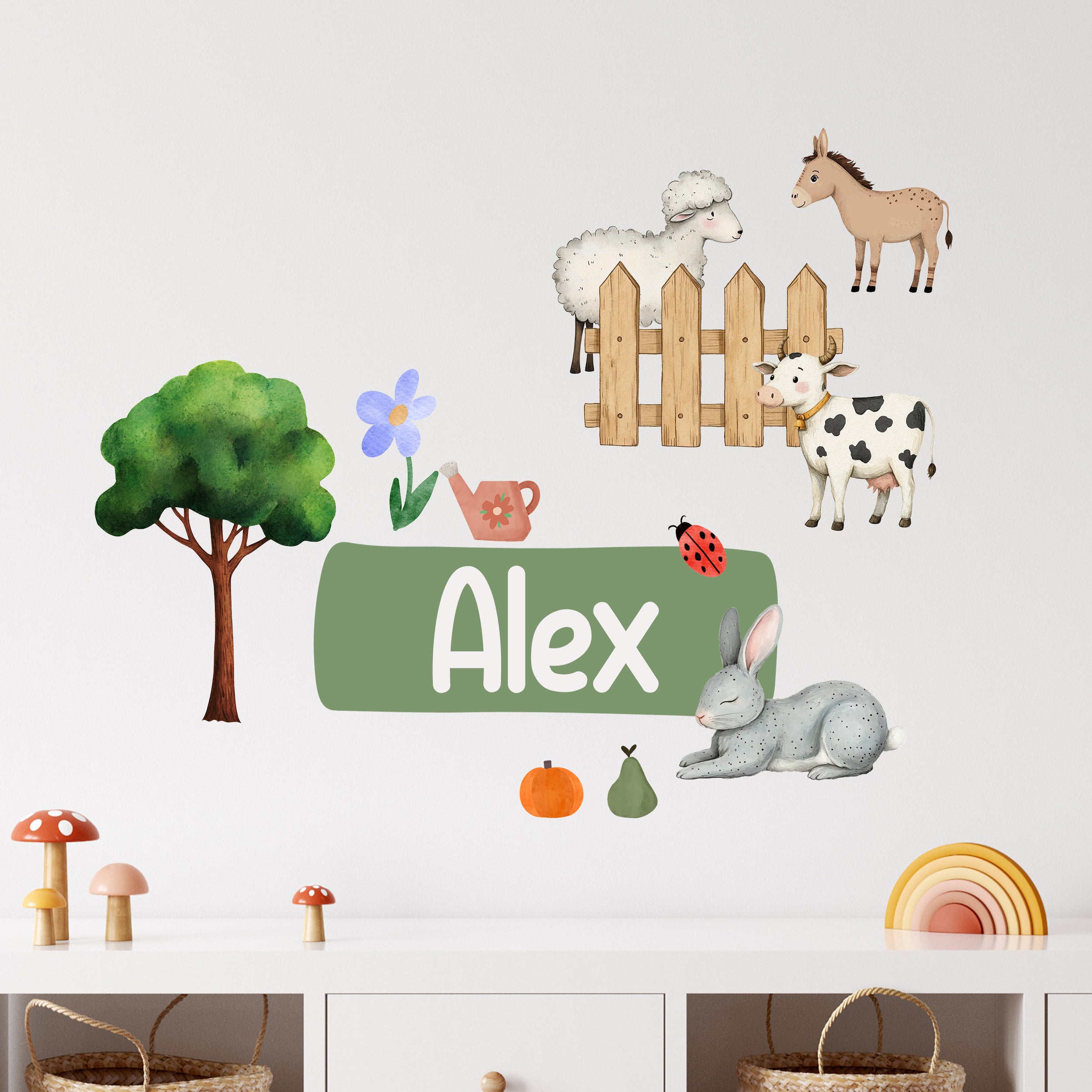 Wandtattoo Bauernhoftiere