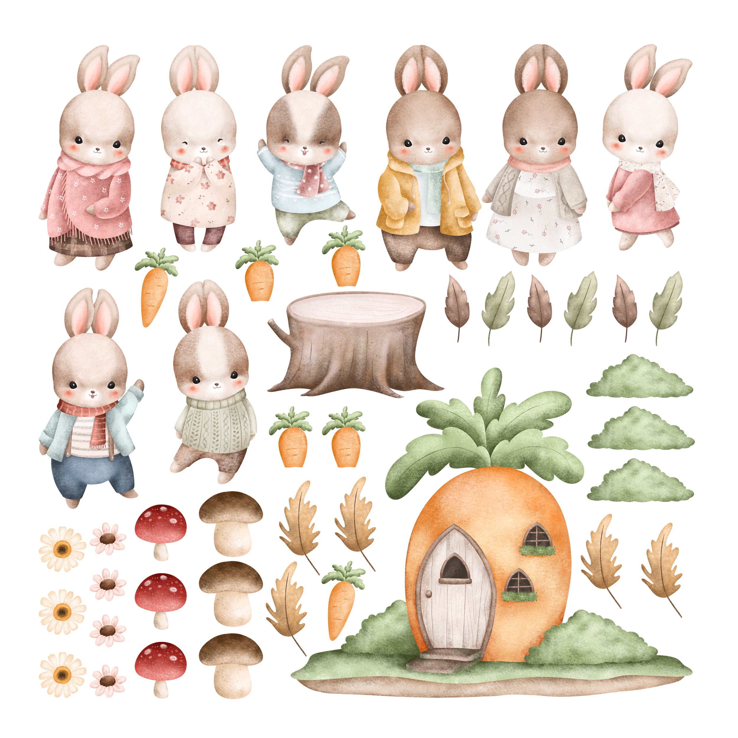 Wandtattoo Hasenfarm