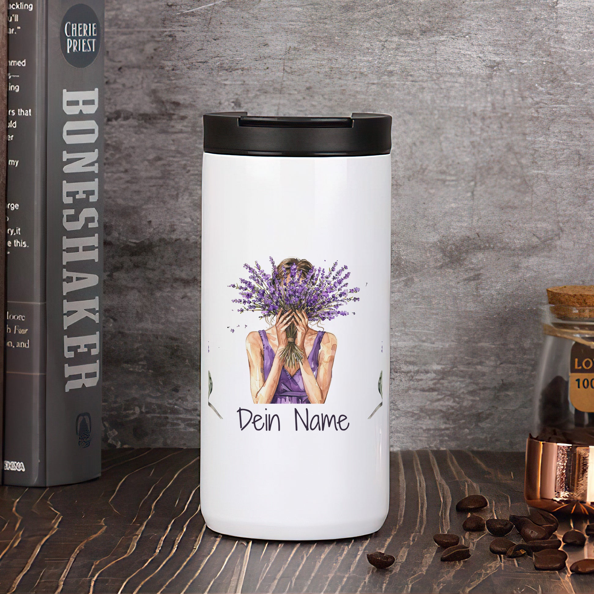 Kaffeebecher Lavendel Motiv