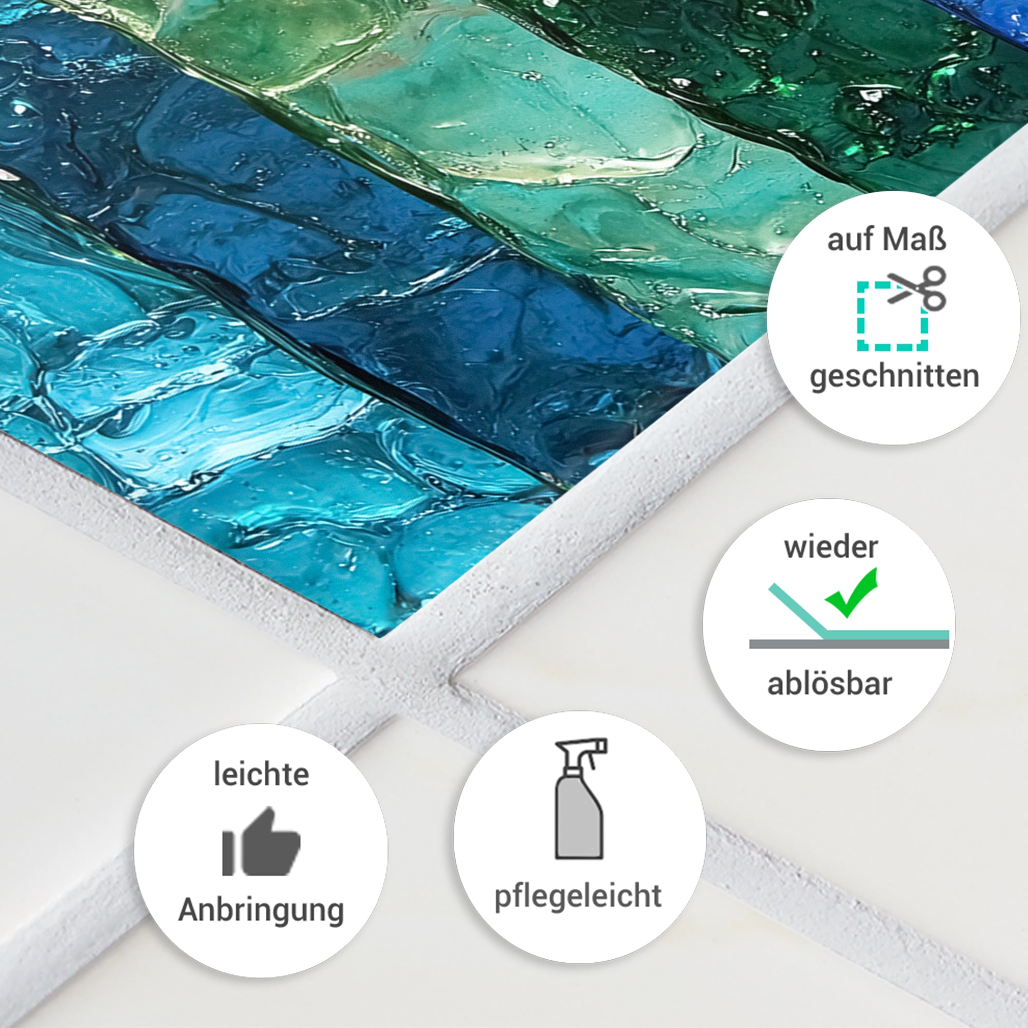 Fliesenaufkleber mit Wasserfarben-Motiv