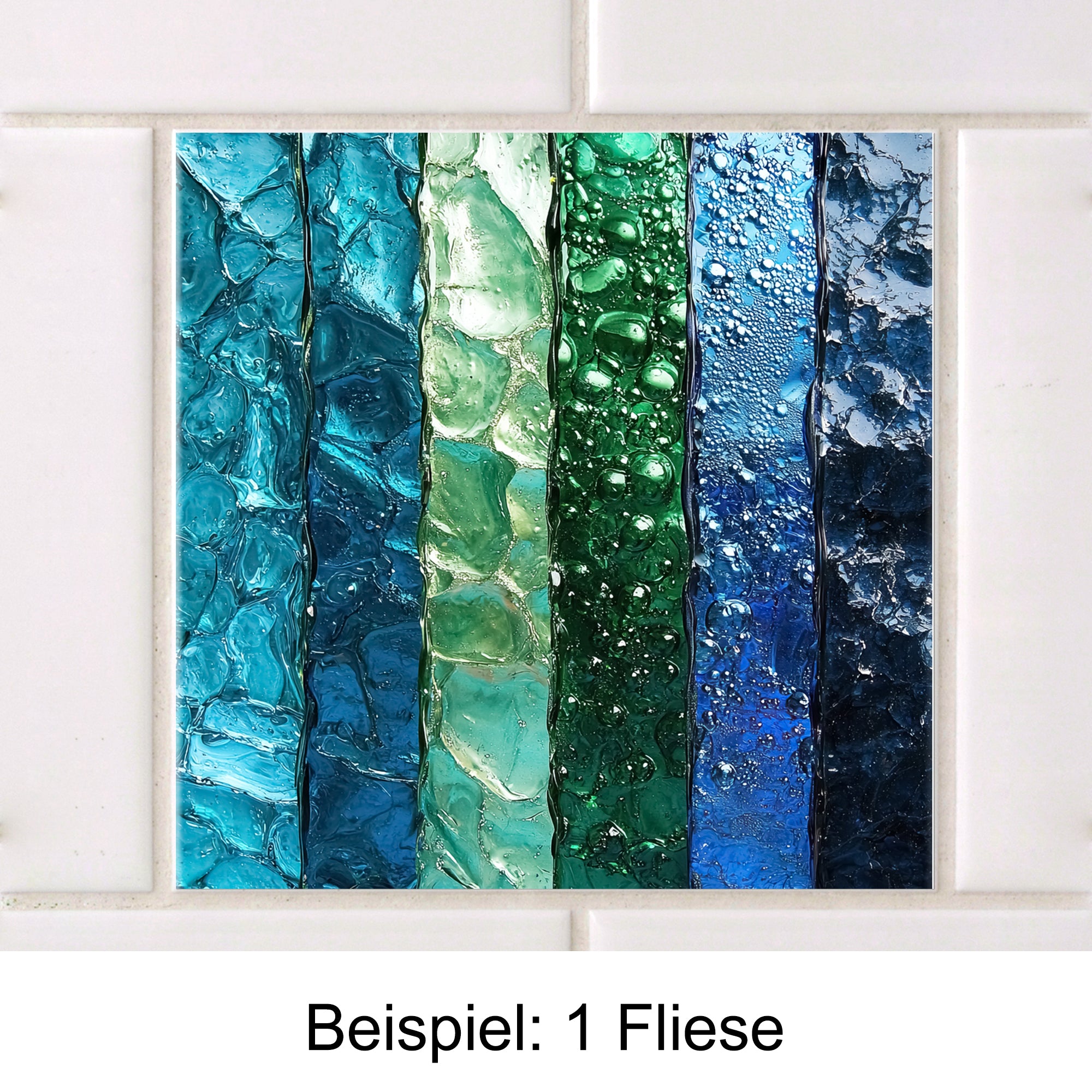 Fliesenaufkleber mit Wasserfarben-Motiv