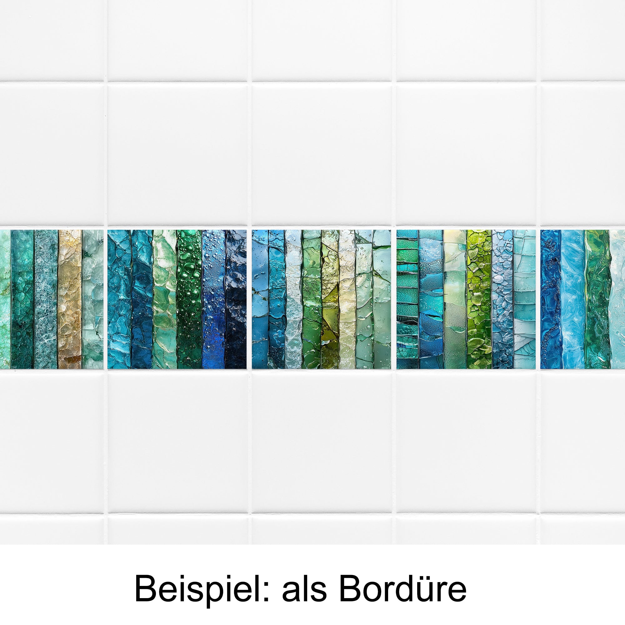 Fliesenaufkleber mit Wasserfarben-Motiv