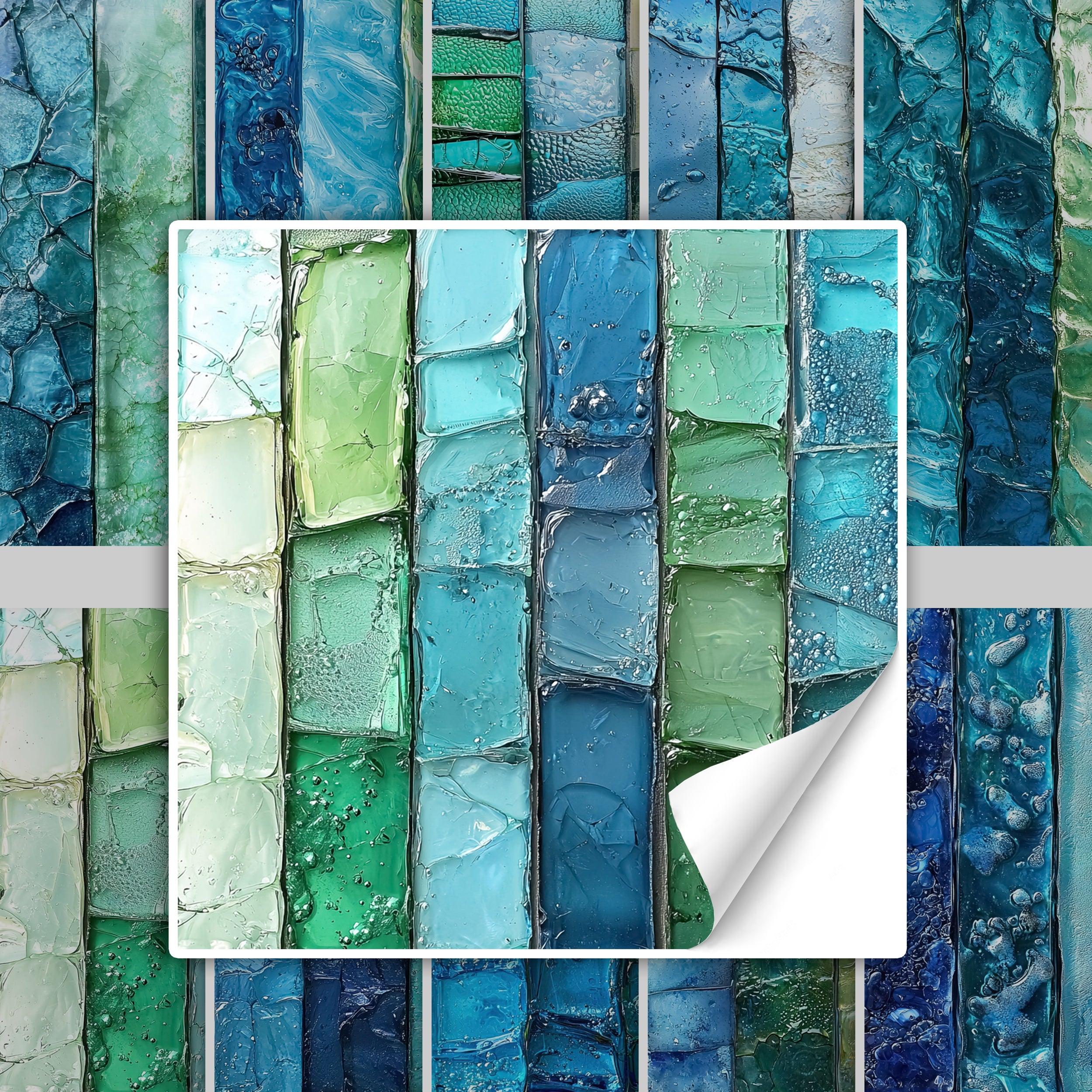 Fliesenaufkleber mit Wasserfarben-Motiv