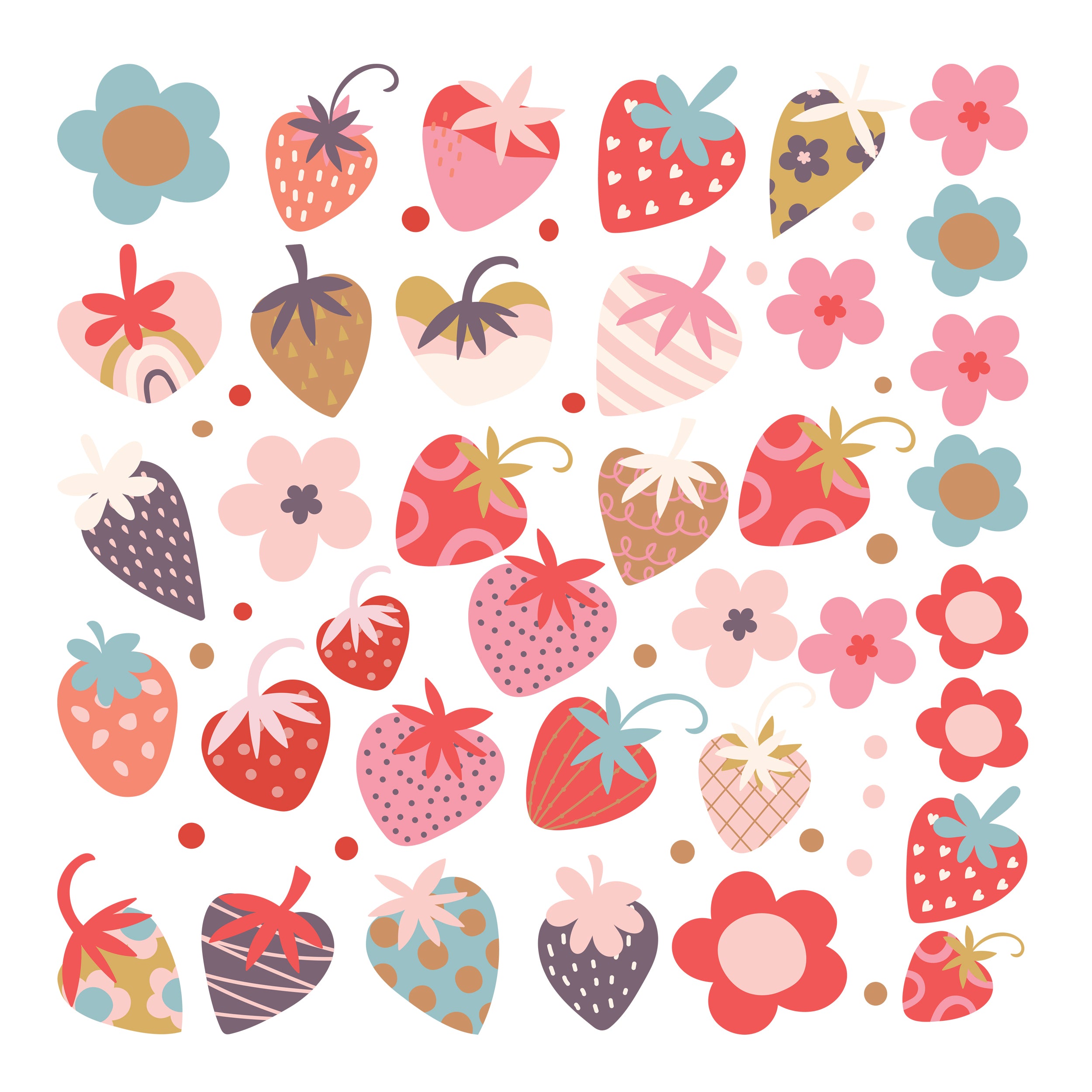 Wandtattoo Erdbeeren