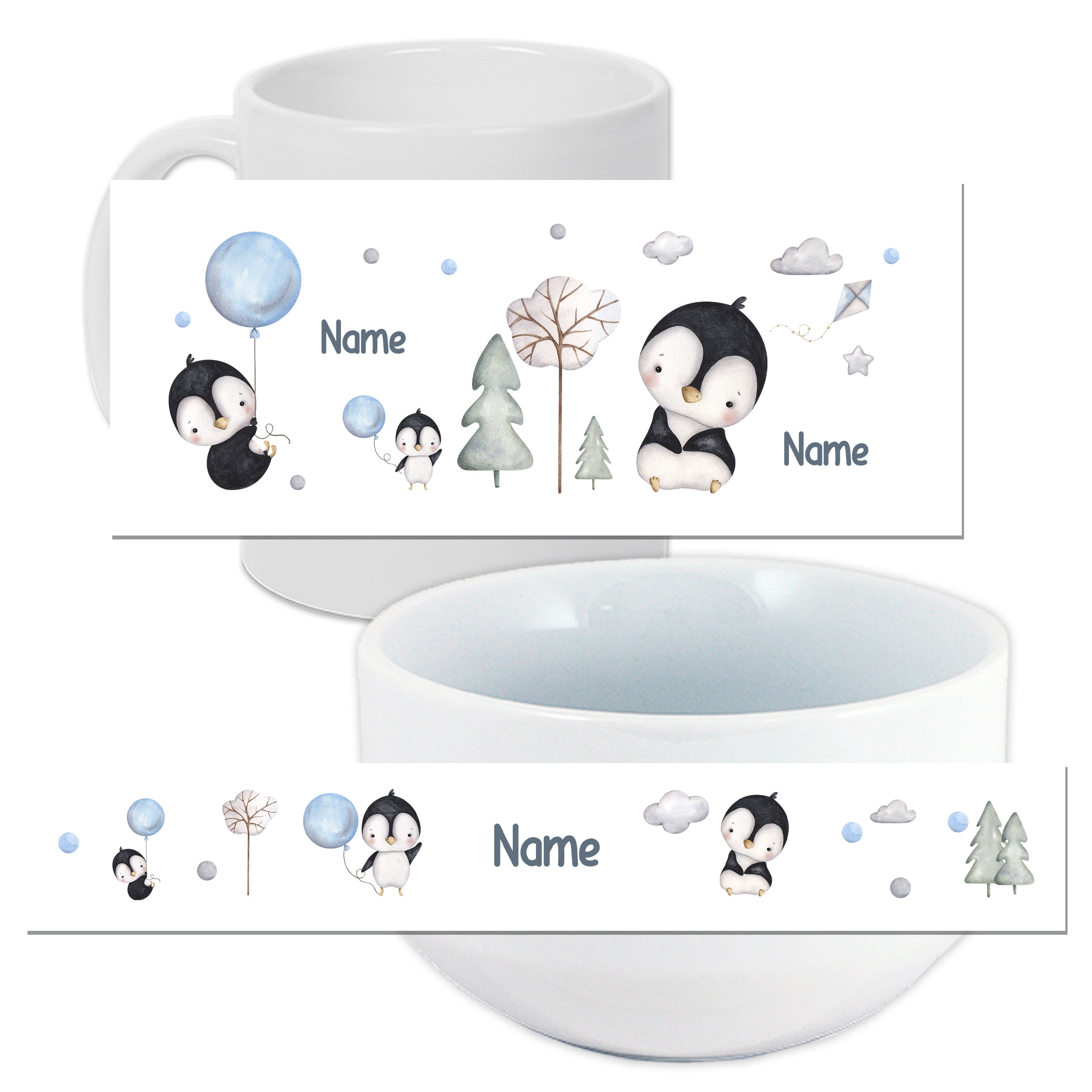 Set Müslischale mit Tasse Süße Pinguine
