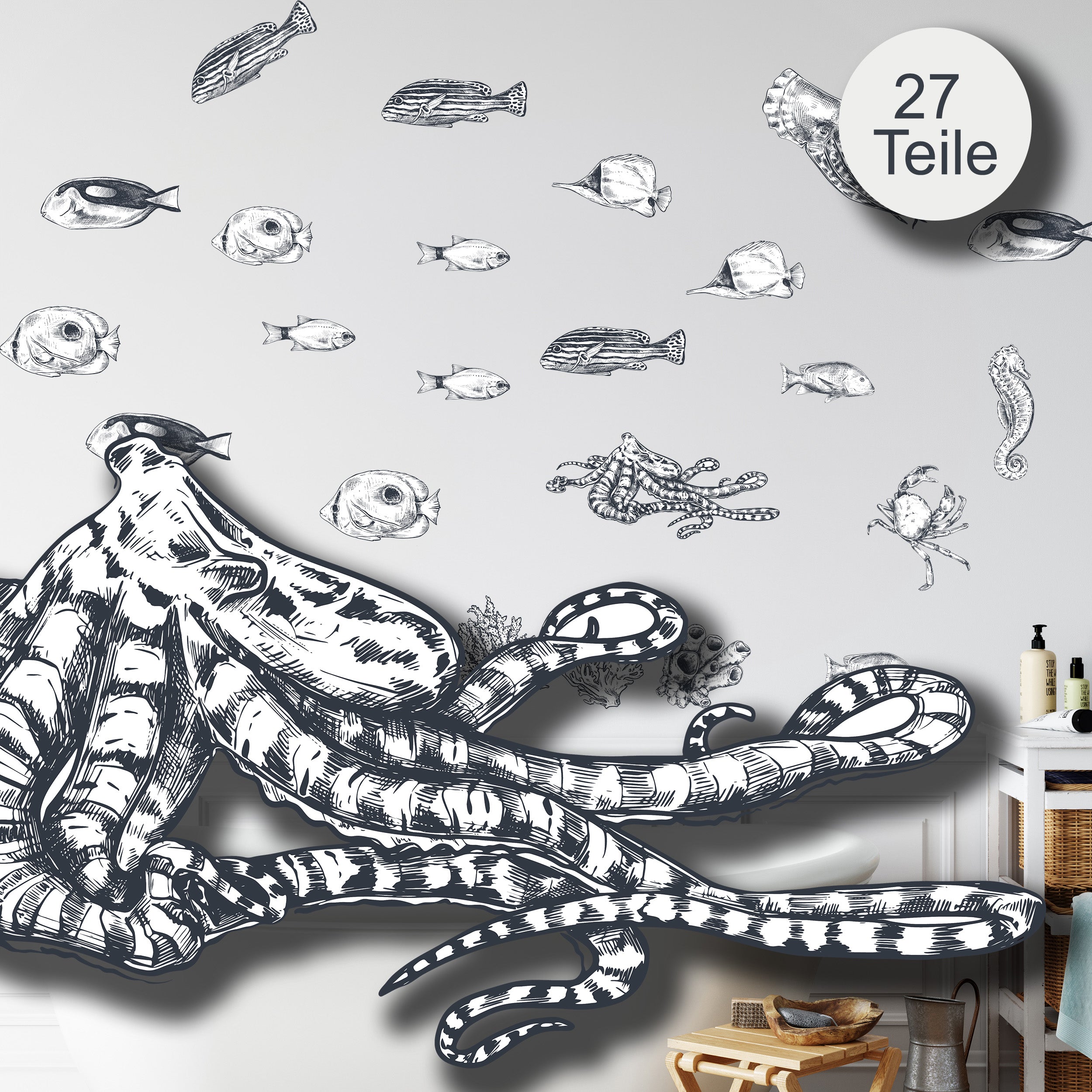 Wandtattoo Meeresbewohner