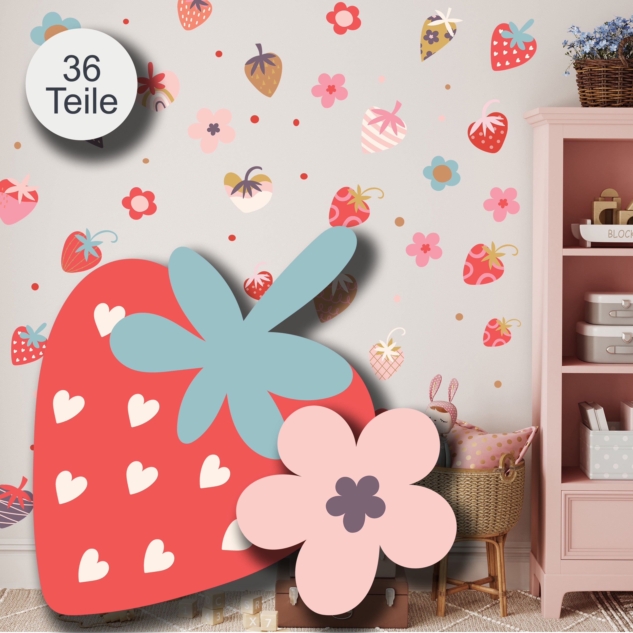 Wandtattoo Erdbeeren