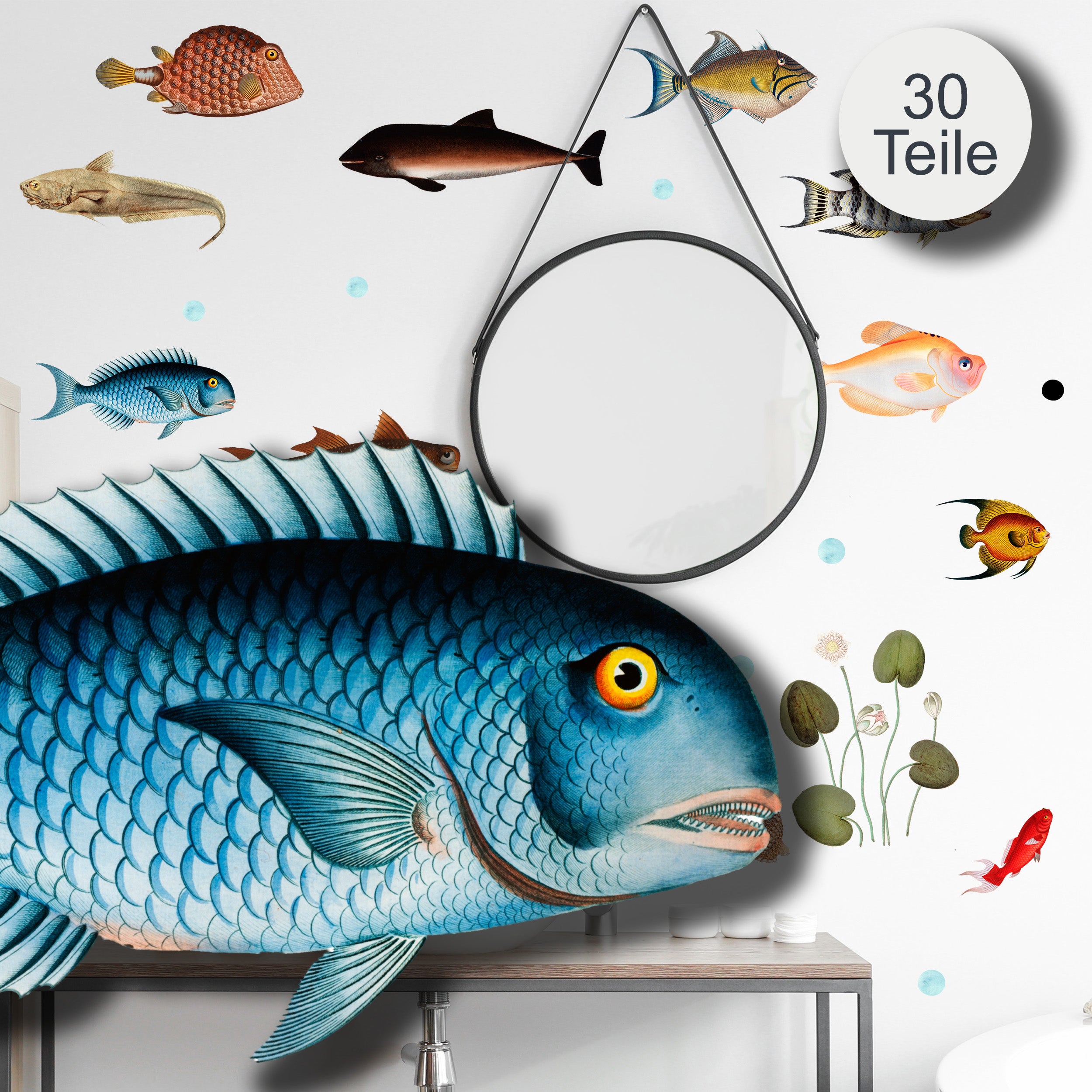 Wandtattoo Fische und Wasserpflanzen