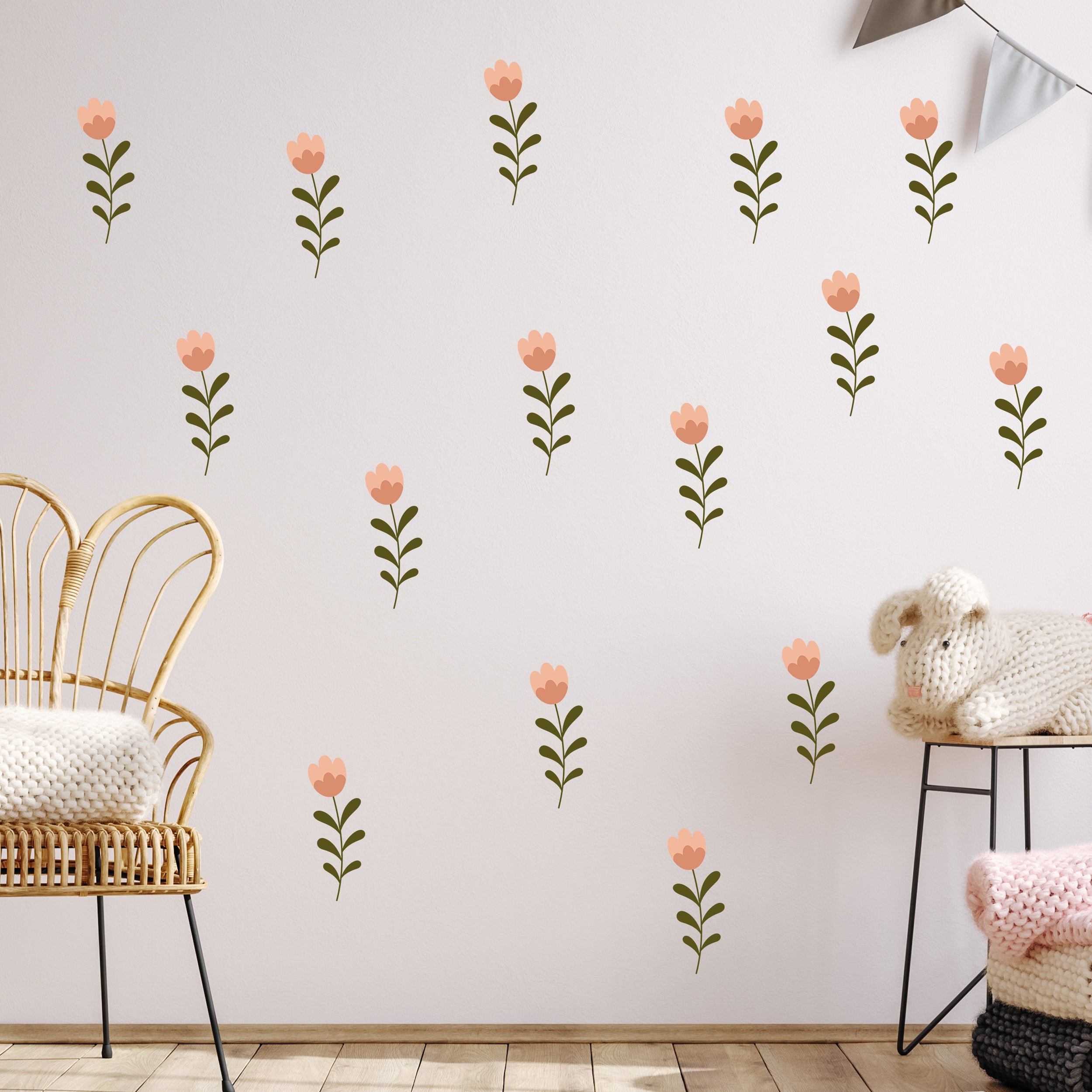 Wandtattoo Boho Blumen