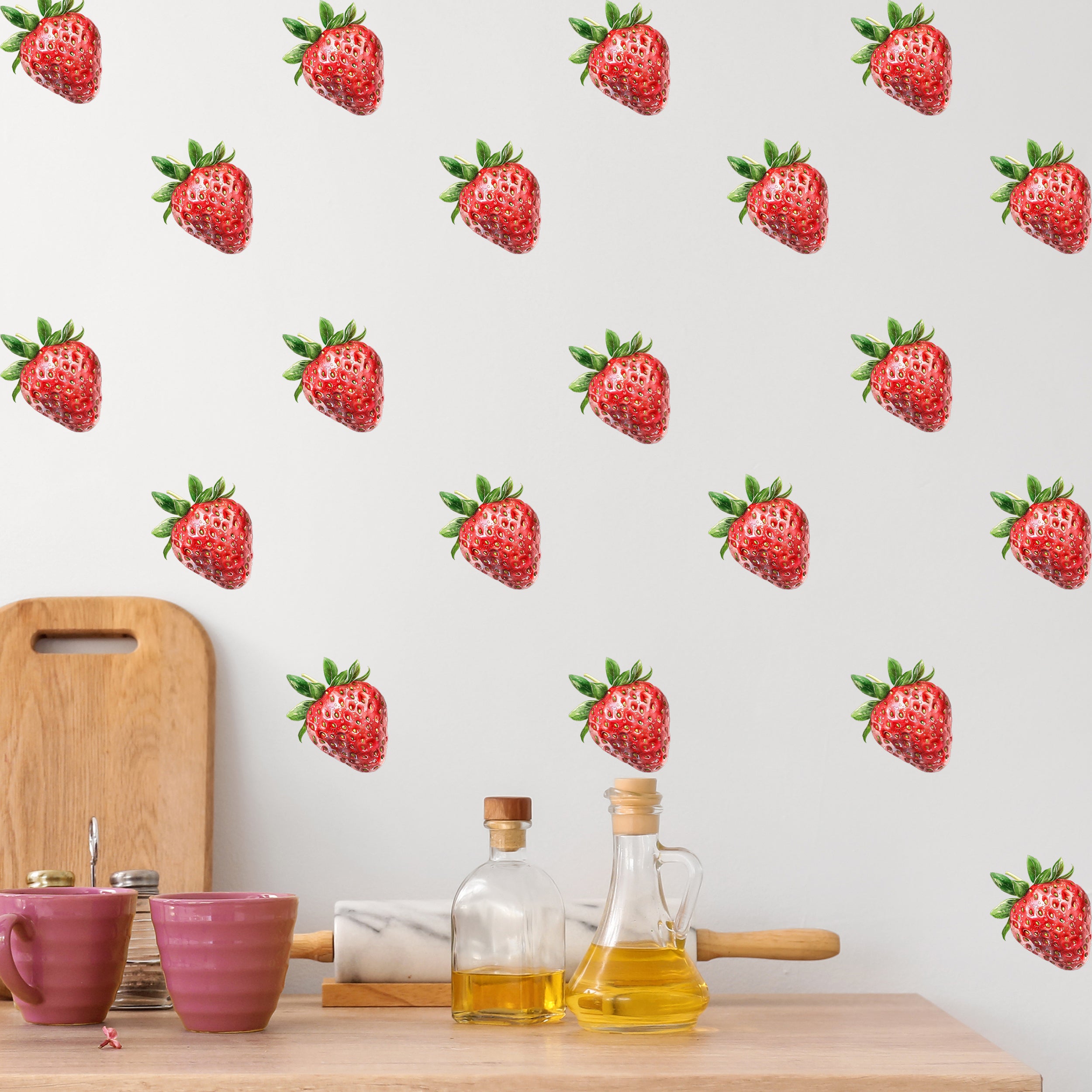 Wandtattoo 20 süße Erdbeeren