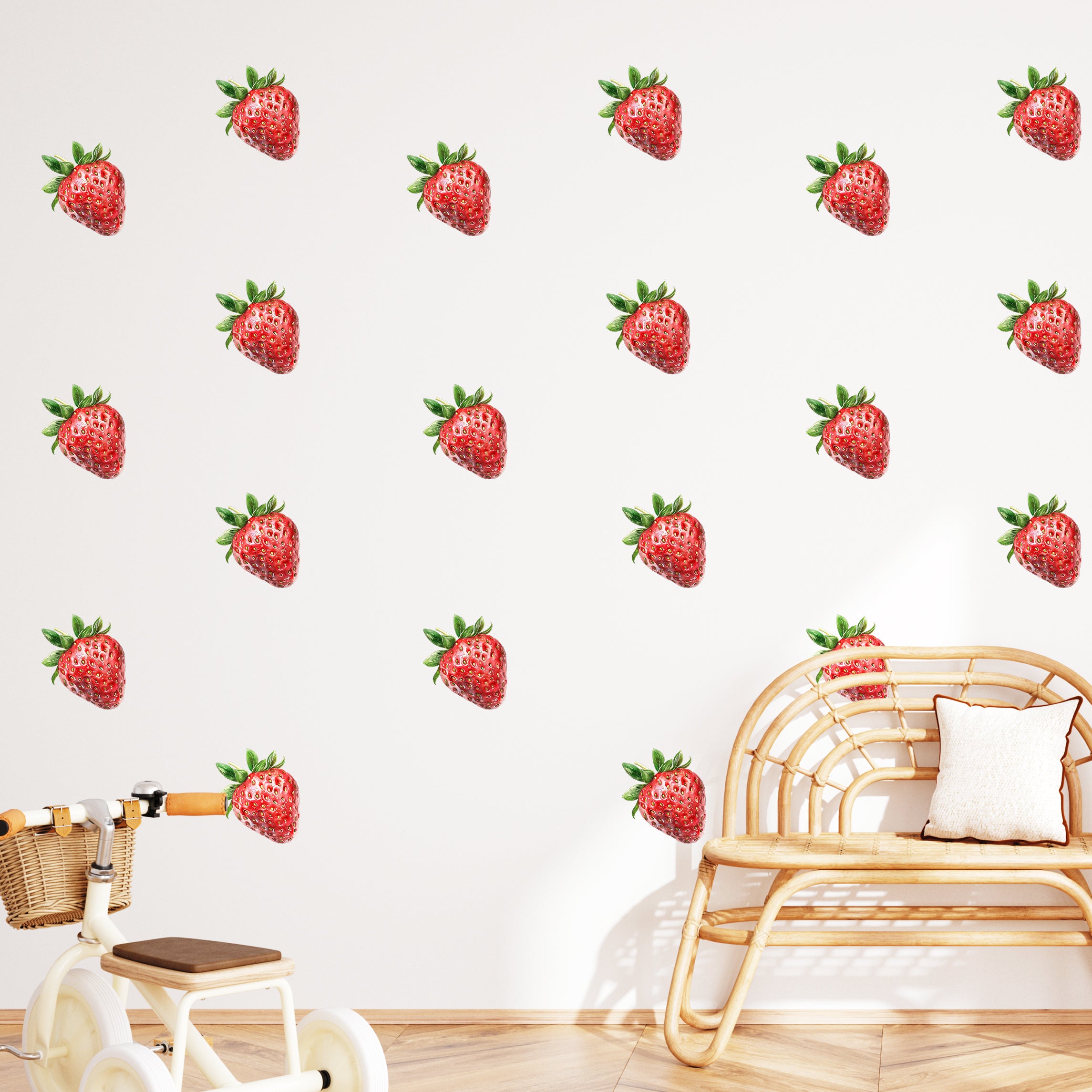 Wandtattoo 20 süße Erdbeeren