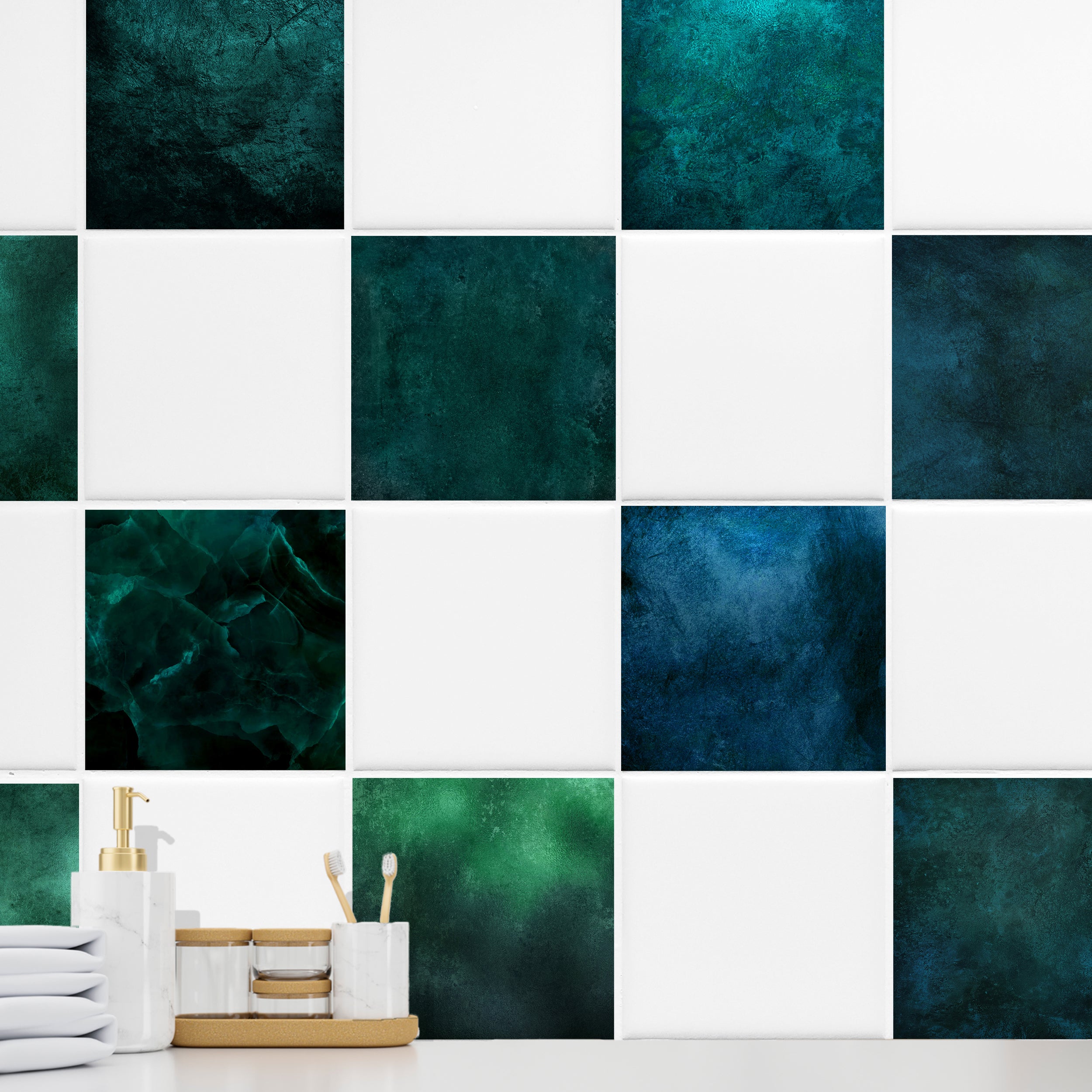 Fliesenaufkleber in Smaragdgrün - Für kreativen Wohnstil