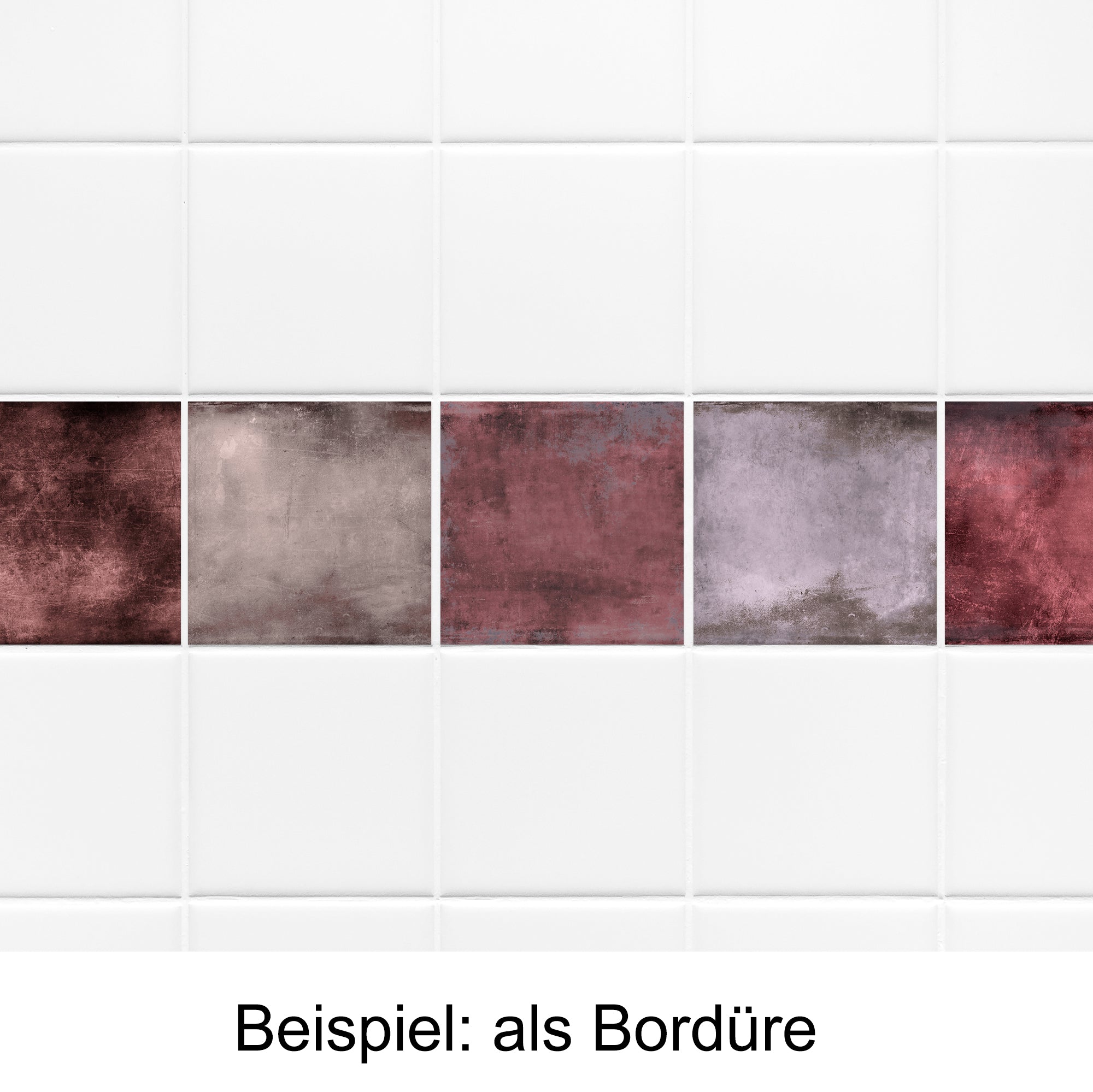 Fliesenaufkleber in Vintage Beton & Metall
