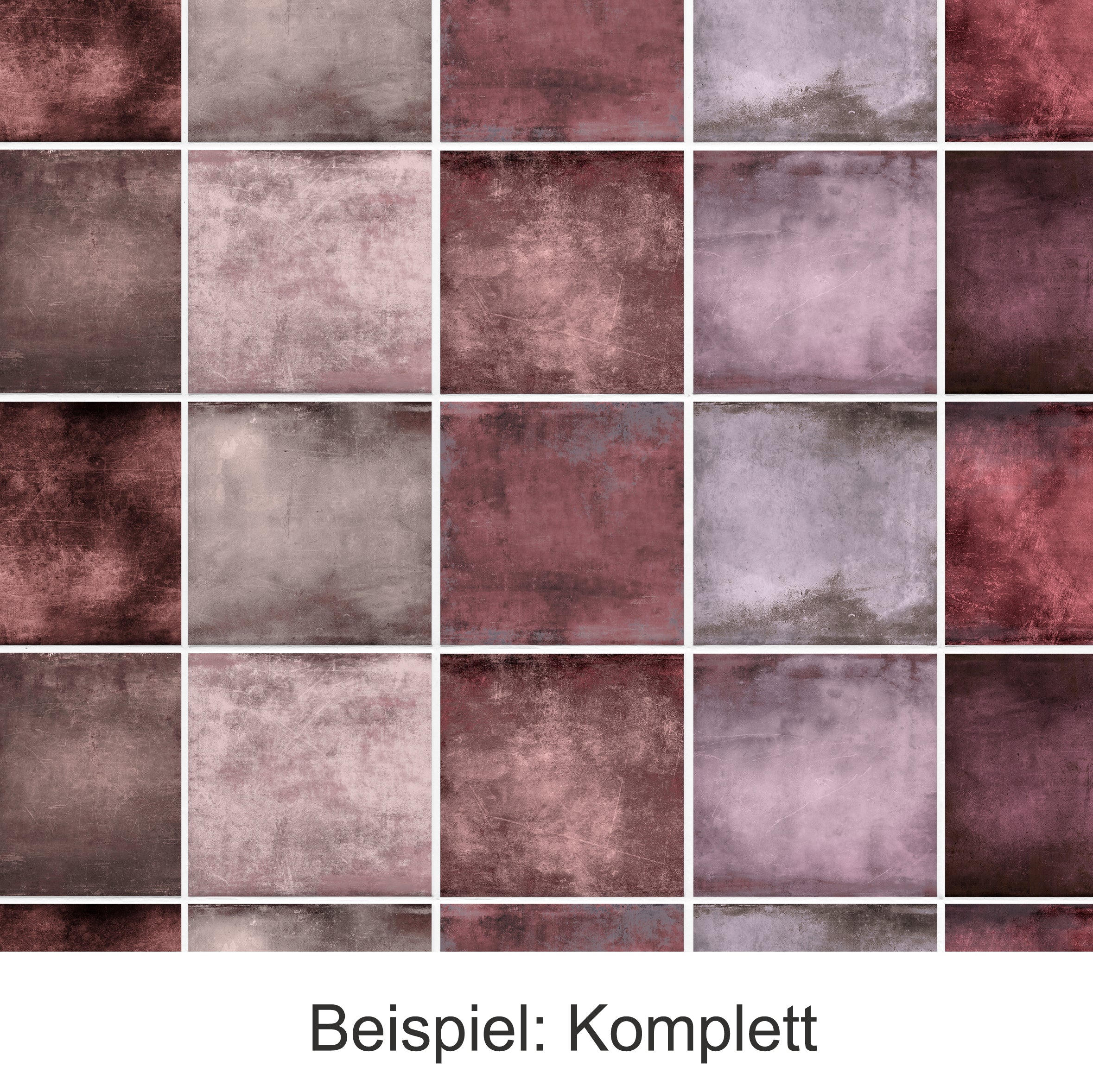 Fliesenaufkleber in Vintage Beton & Metall