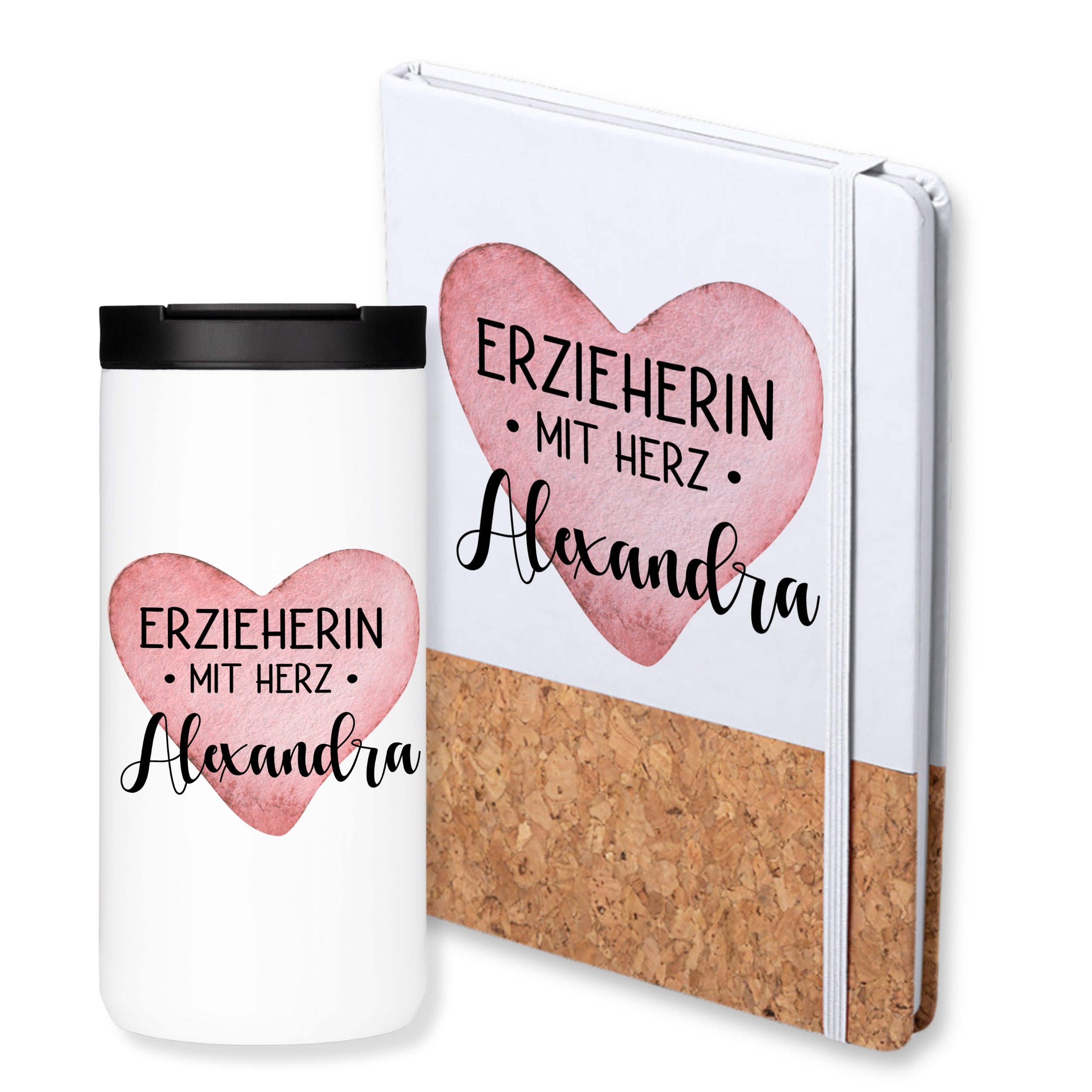 Set Kaffeebecher mit Notizbuch - Für die liebevolle Erzieherin