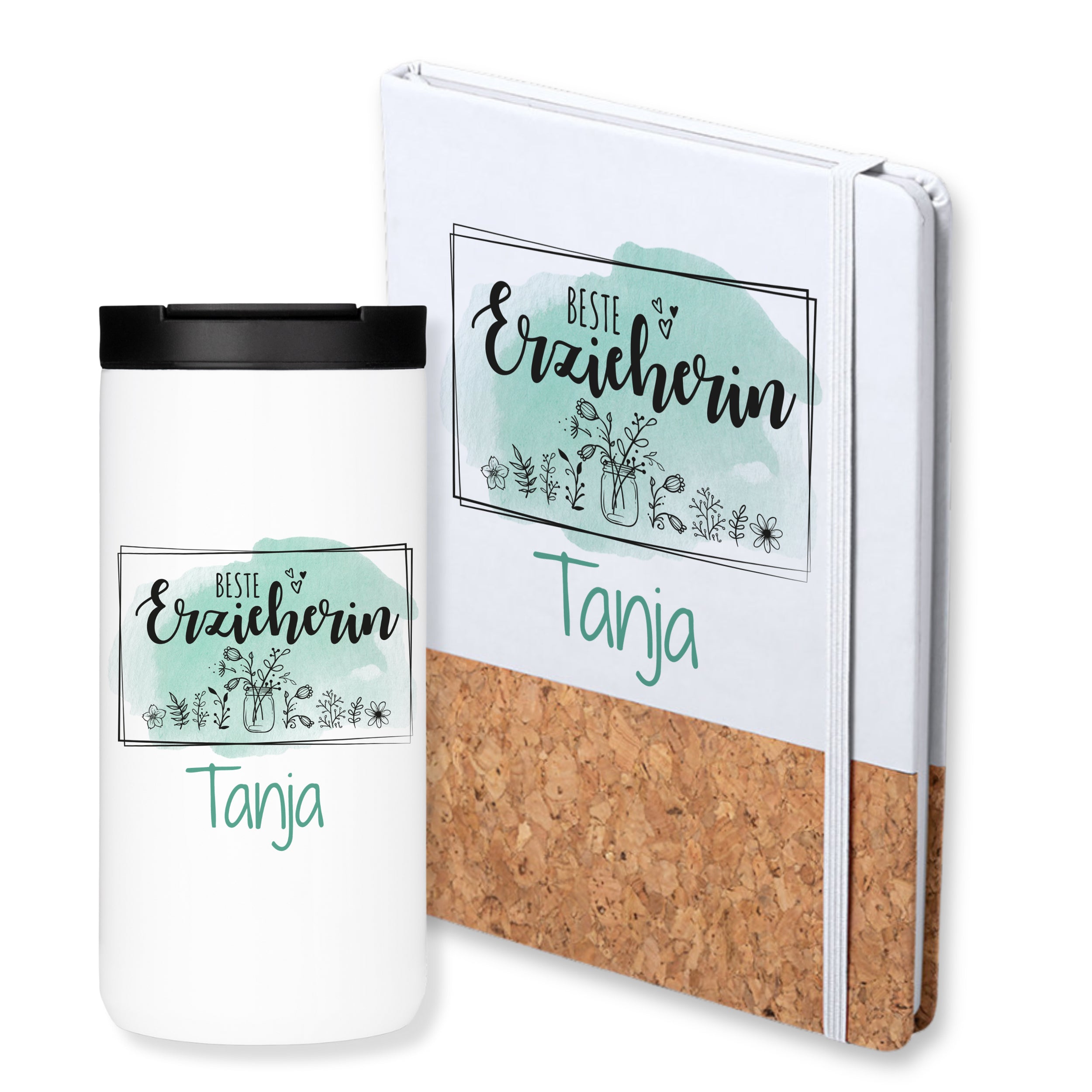 Geschenksets Set Kaffeebecher mit Notizbuch - Für die beste Erzieherin