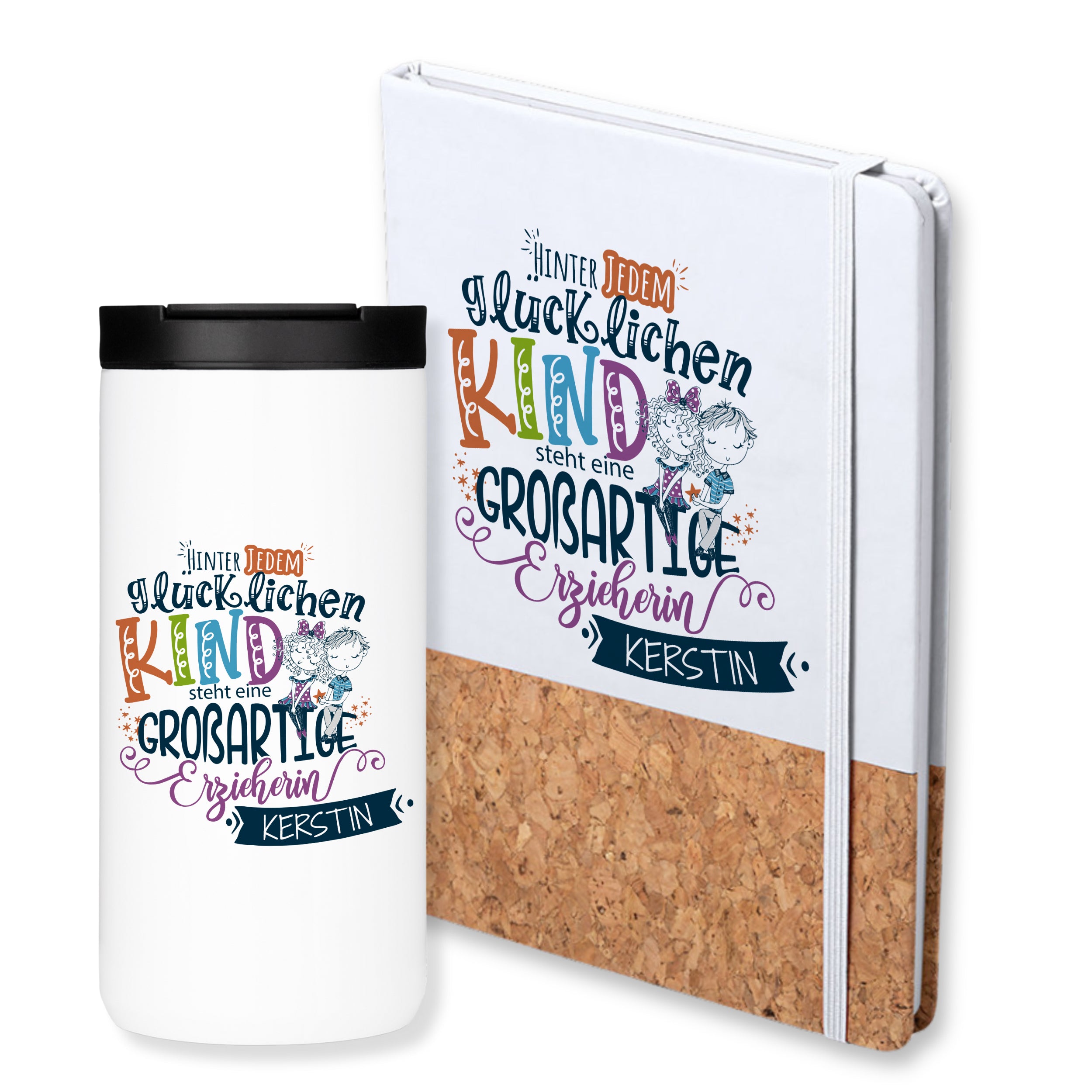 Geschenksets Set Kaffeebecher mit Notizbuch - Für besondere Erzieherinnen