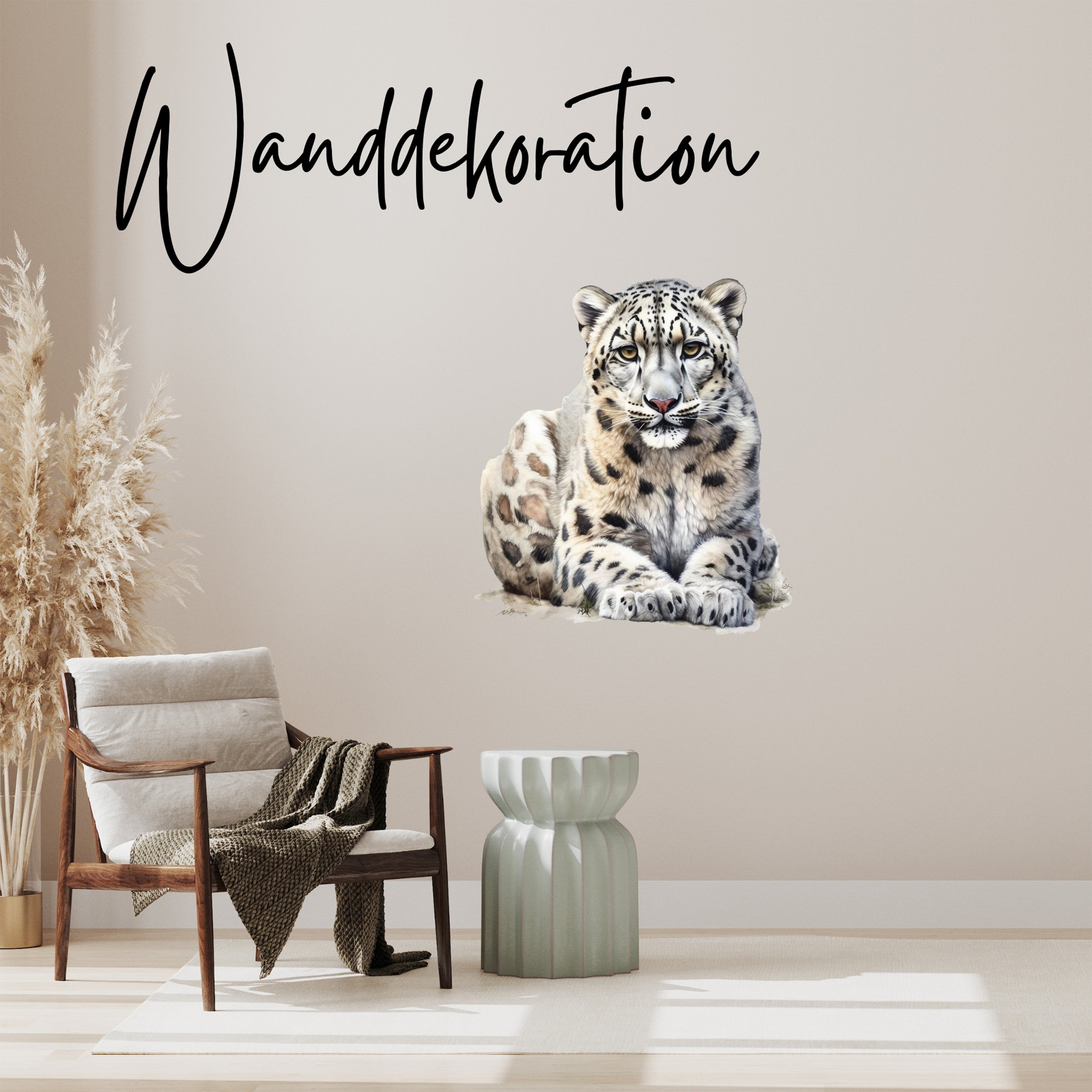 Wandtattoo Schneeleopard
