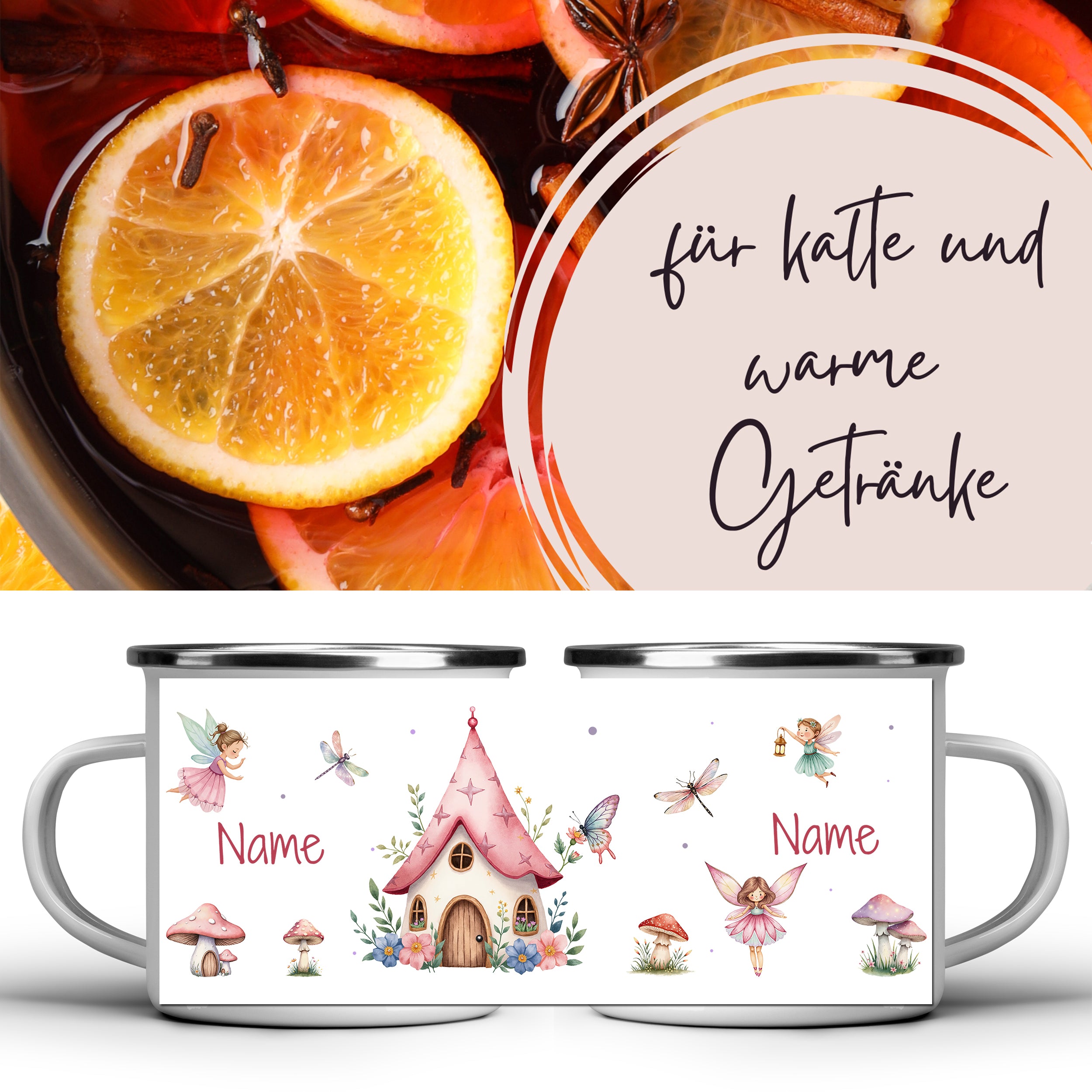 Emaille Tasse Feenwald