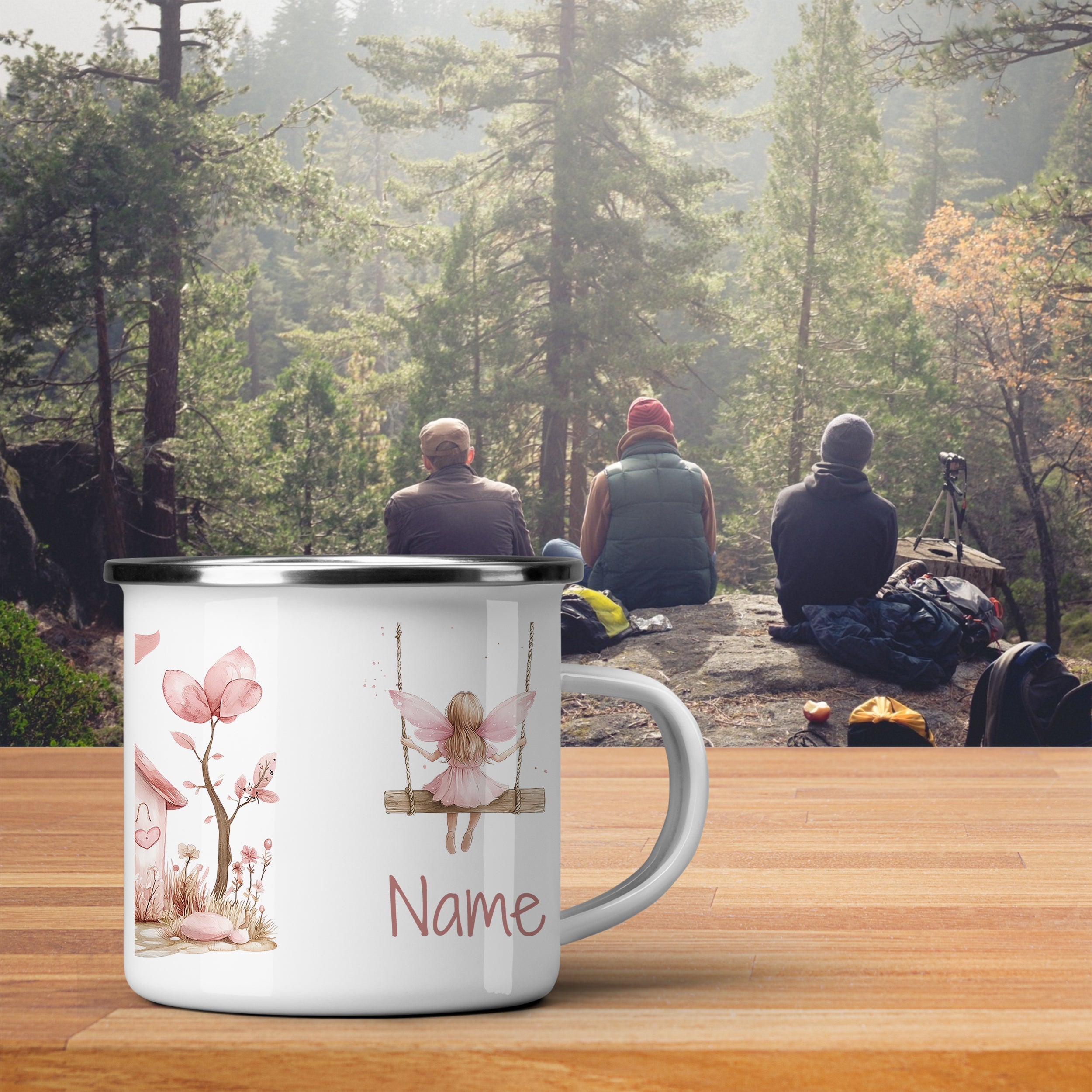 Emaille Tasse Feen-Motiv
