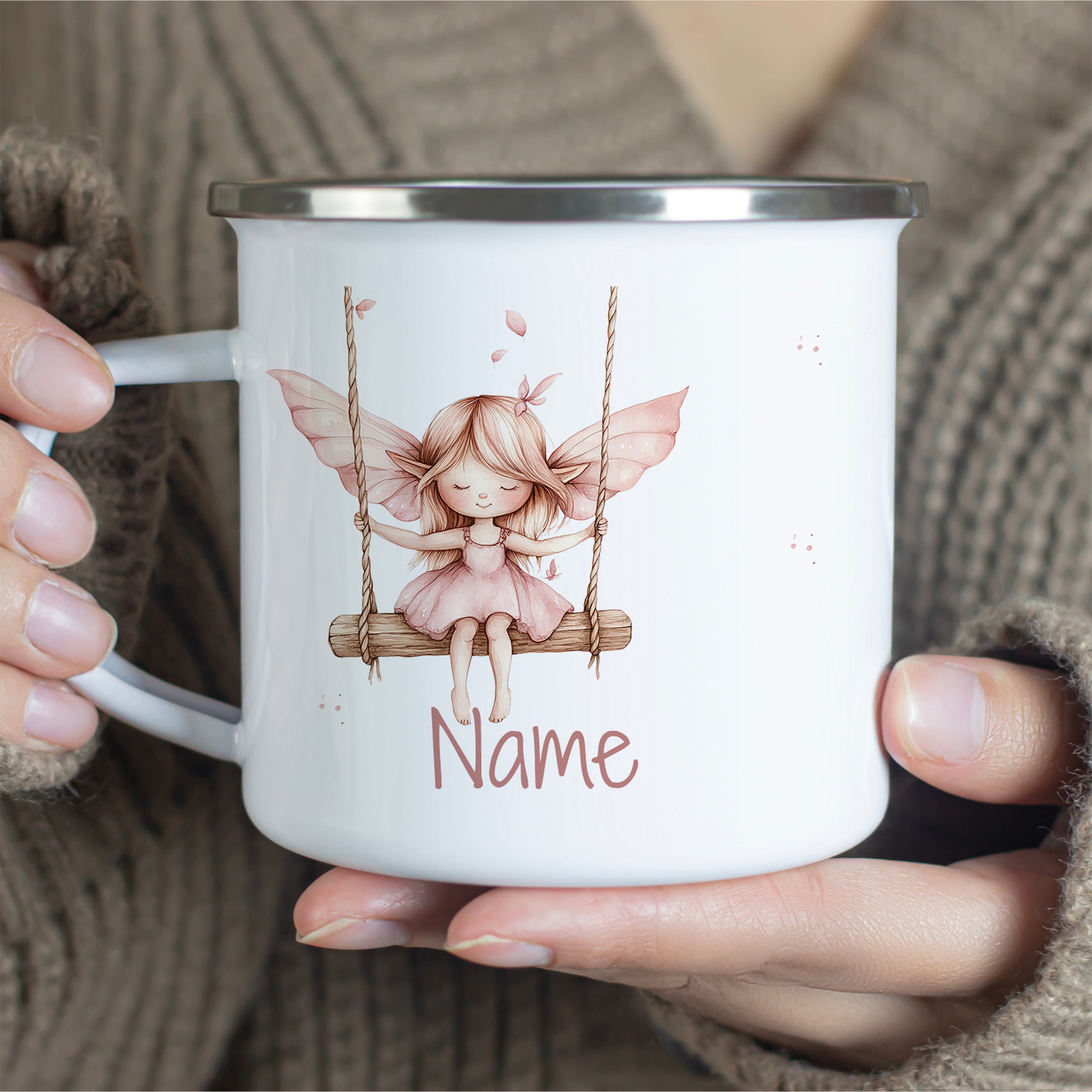 Emaille Tasse Feen-Motiv