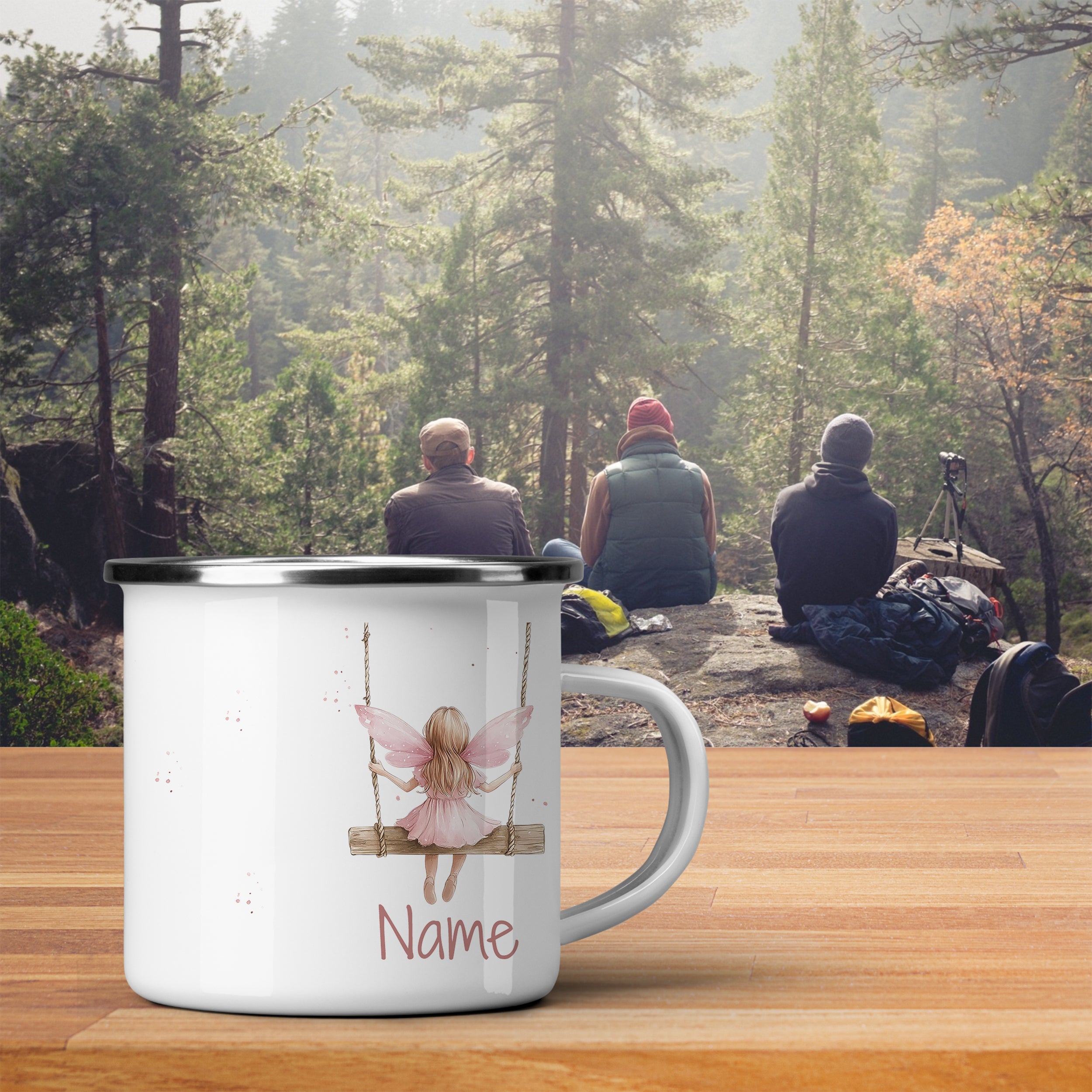 Emaille Tasse Feen-Motiv