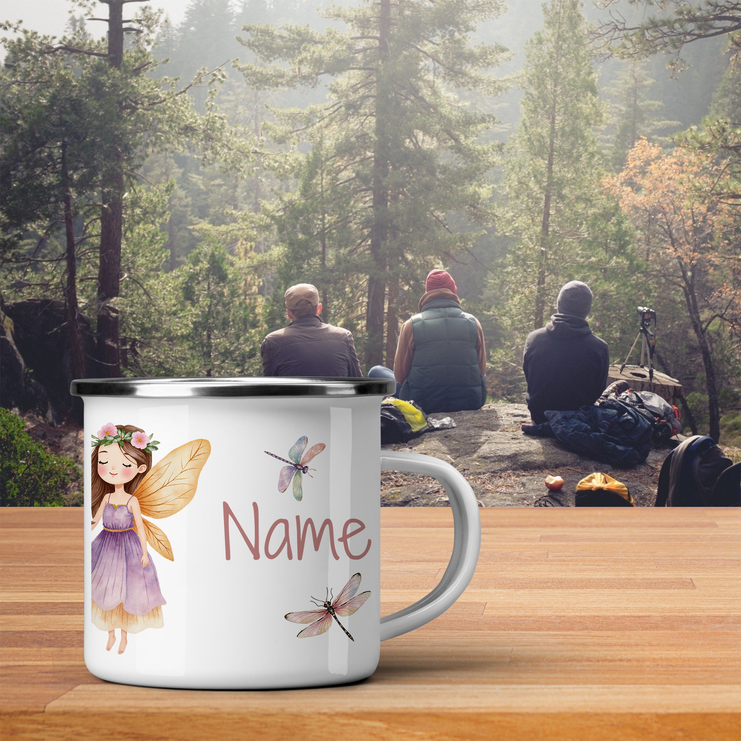 Emaille Tasse Feen-Motiv