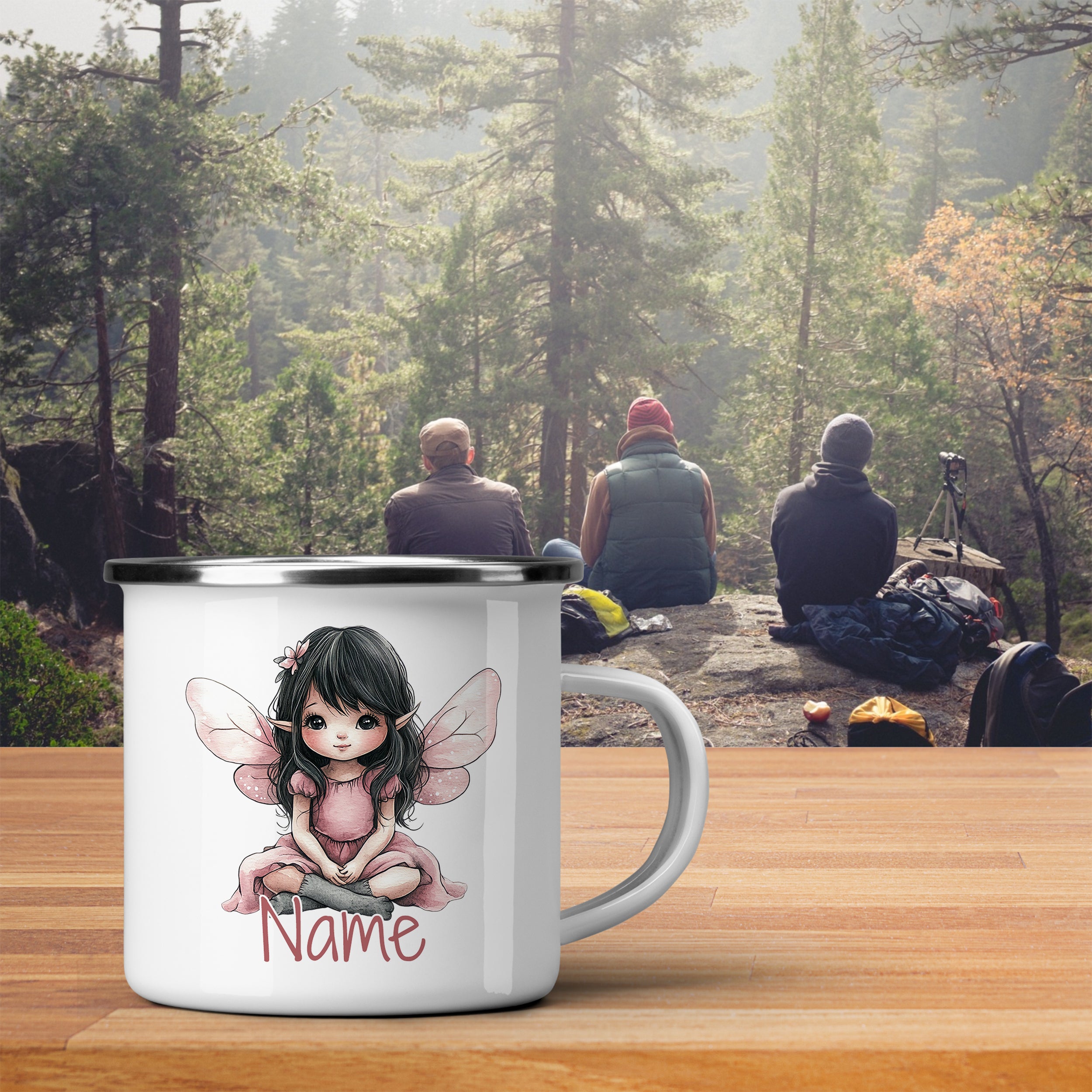 Emaille Tasse Feen-Motiv