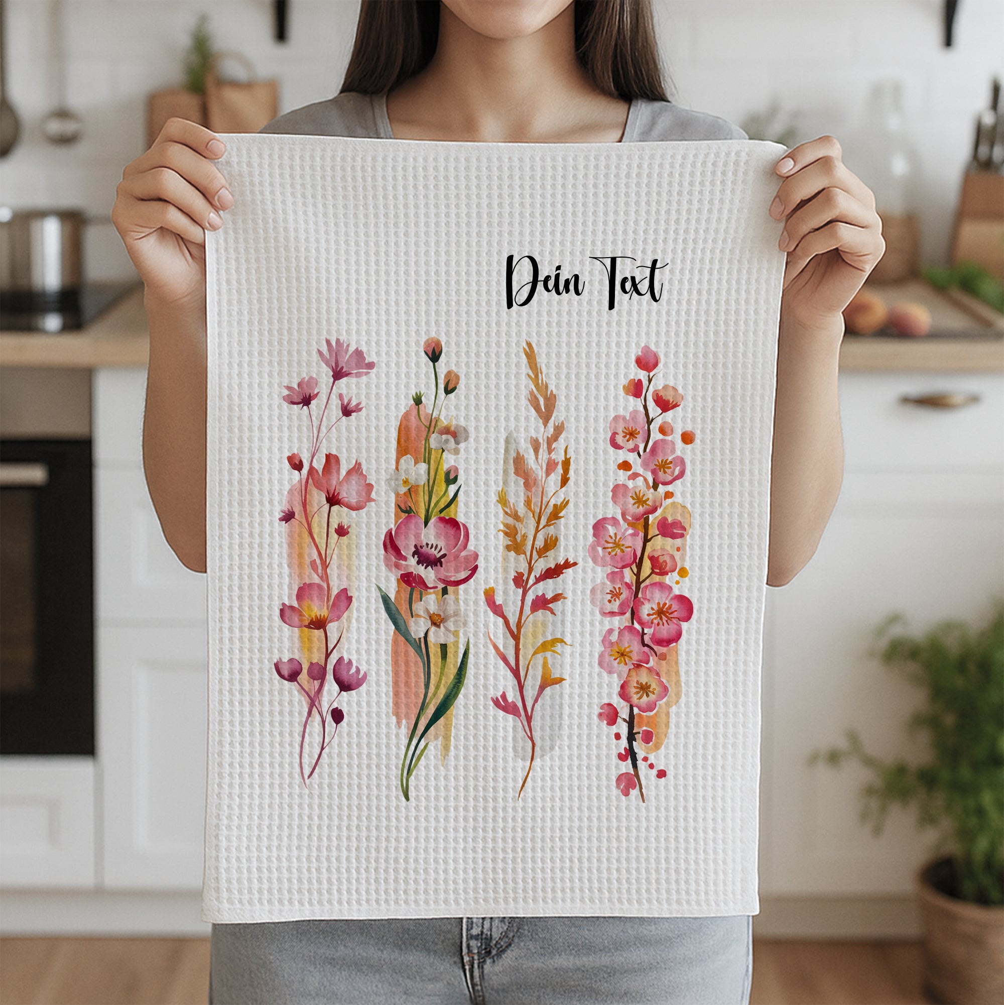 Geschirrtuch mit Blumenmotiv - Für deine kreative Küche