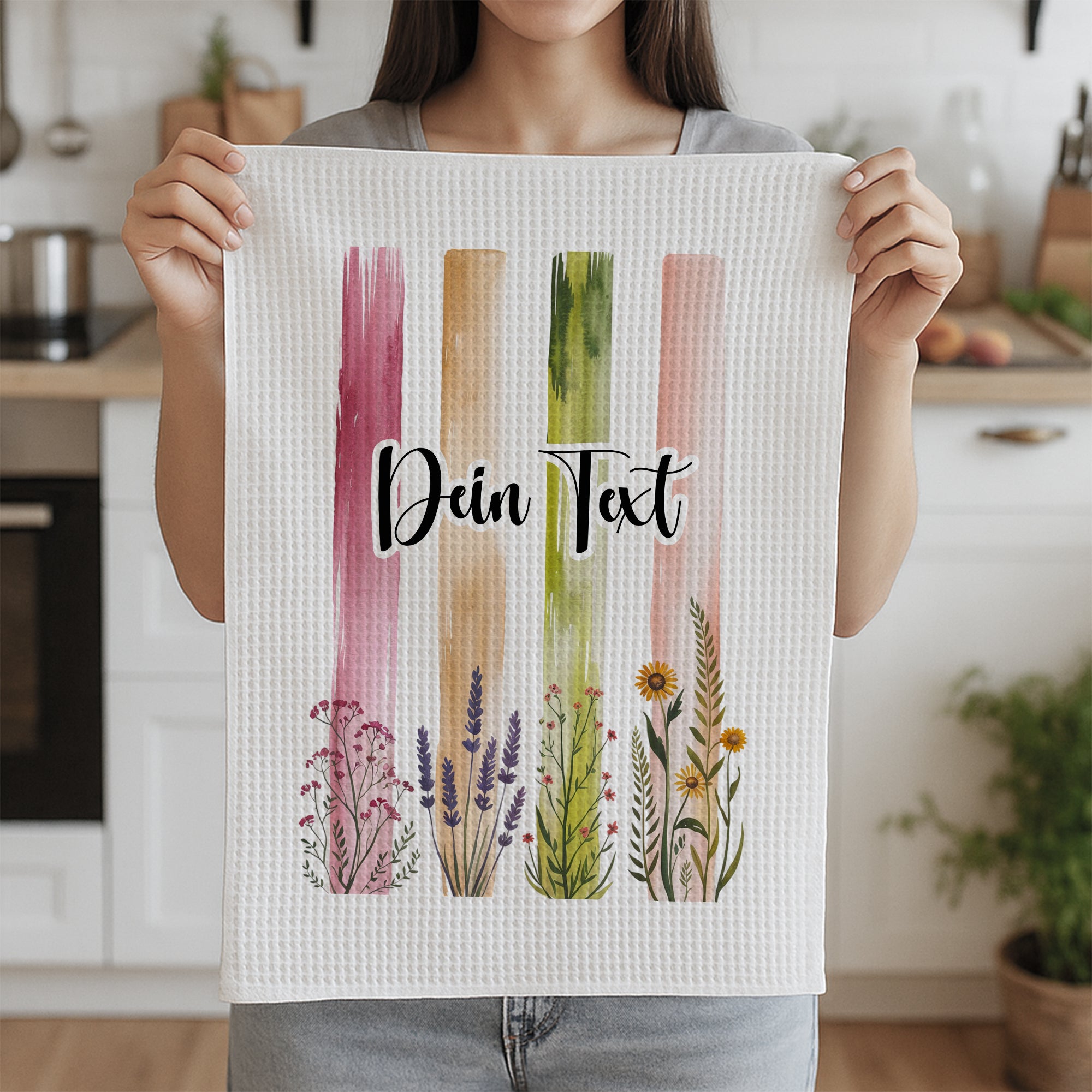 Geschirrtuch mit Blumenmotiv