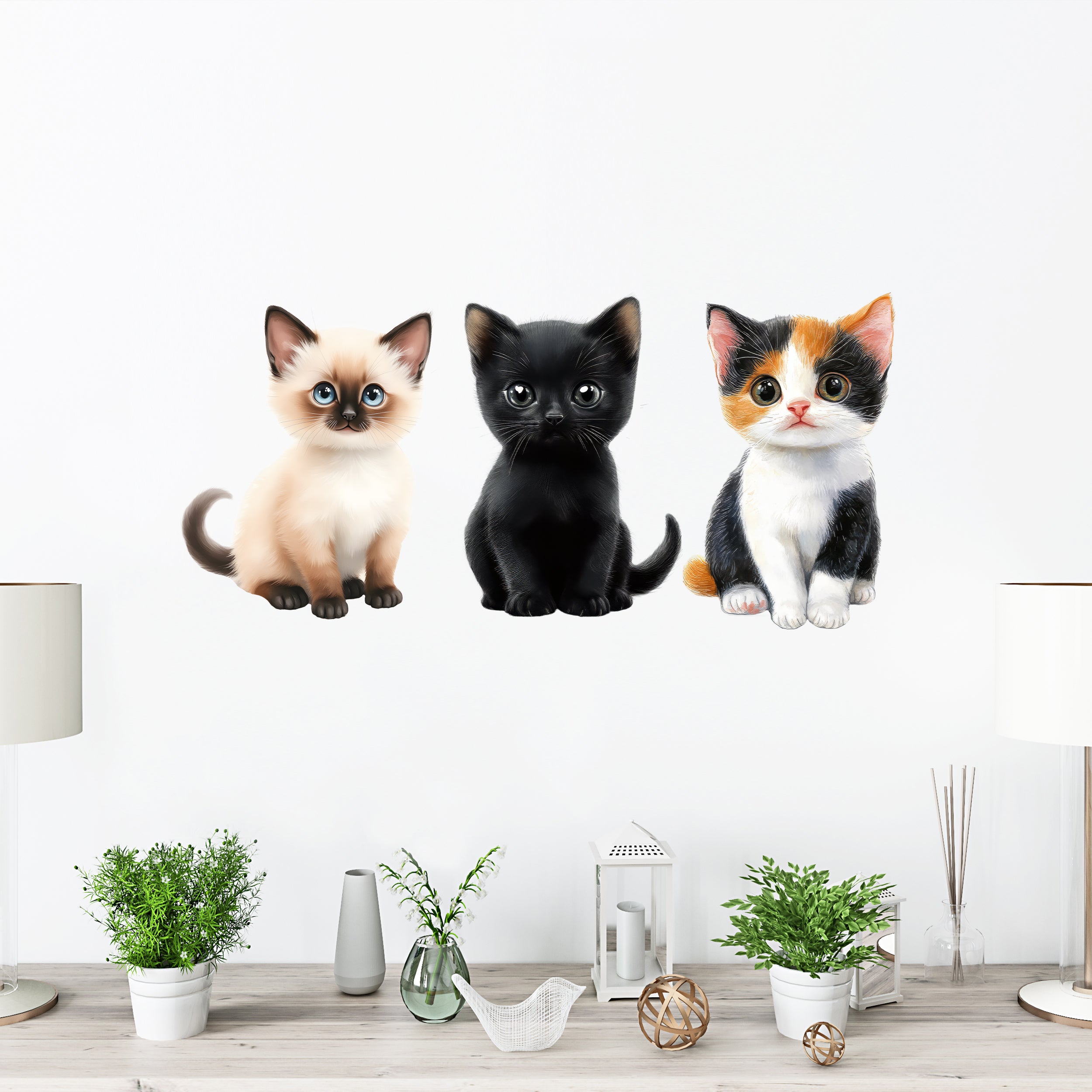 Wandtattoo 3 Kätzchen
