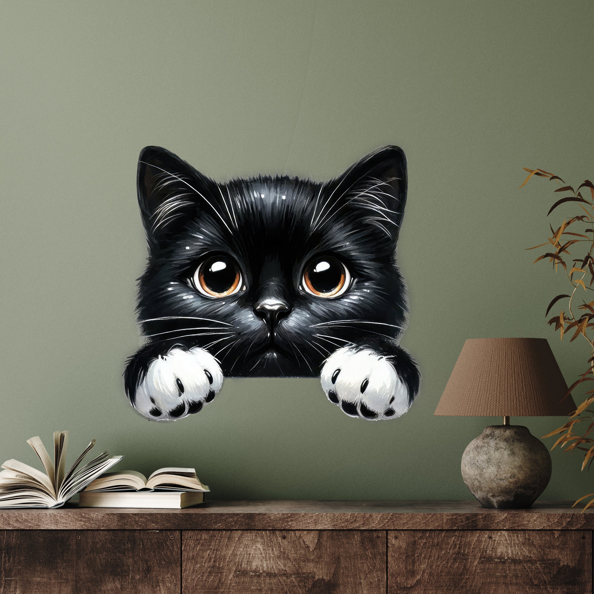 Wandtattoo Schwarze Katze