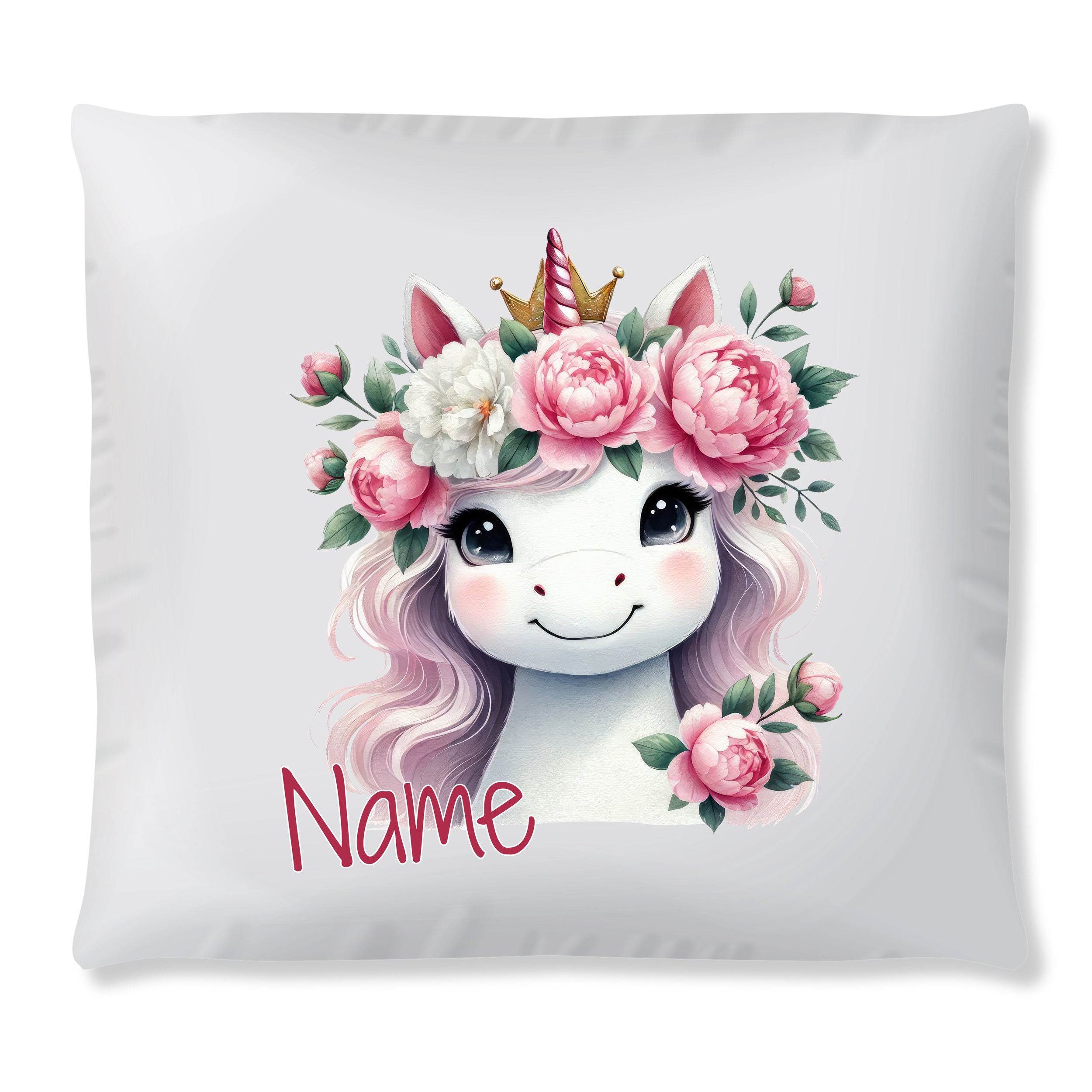Kissen Einhorn mit Blumen
