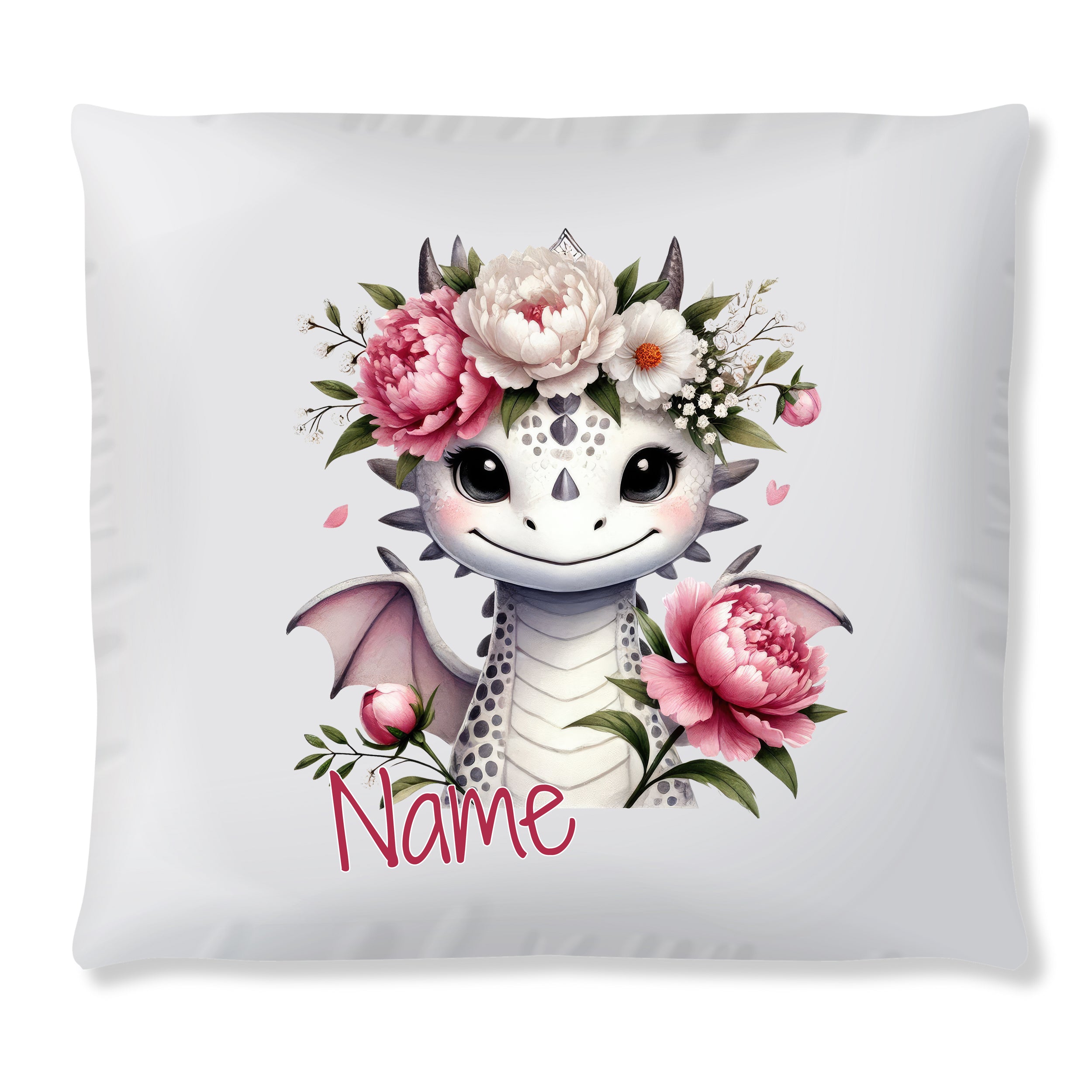 Kissen Drachen mit Blumen