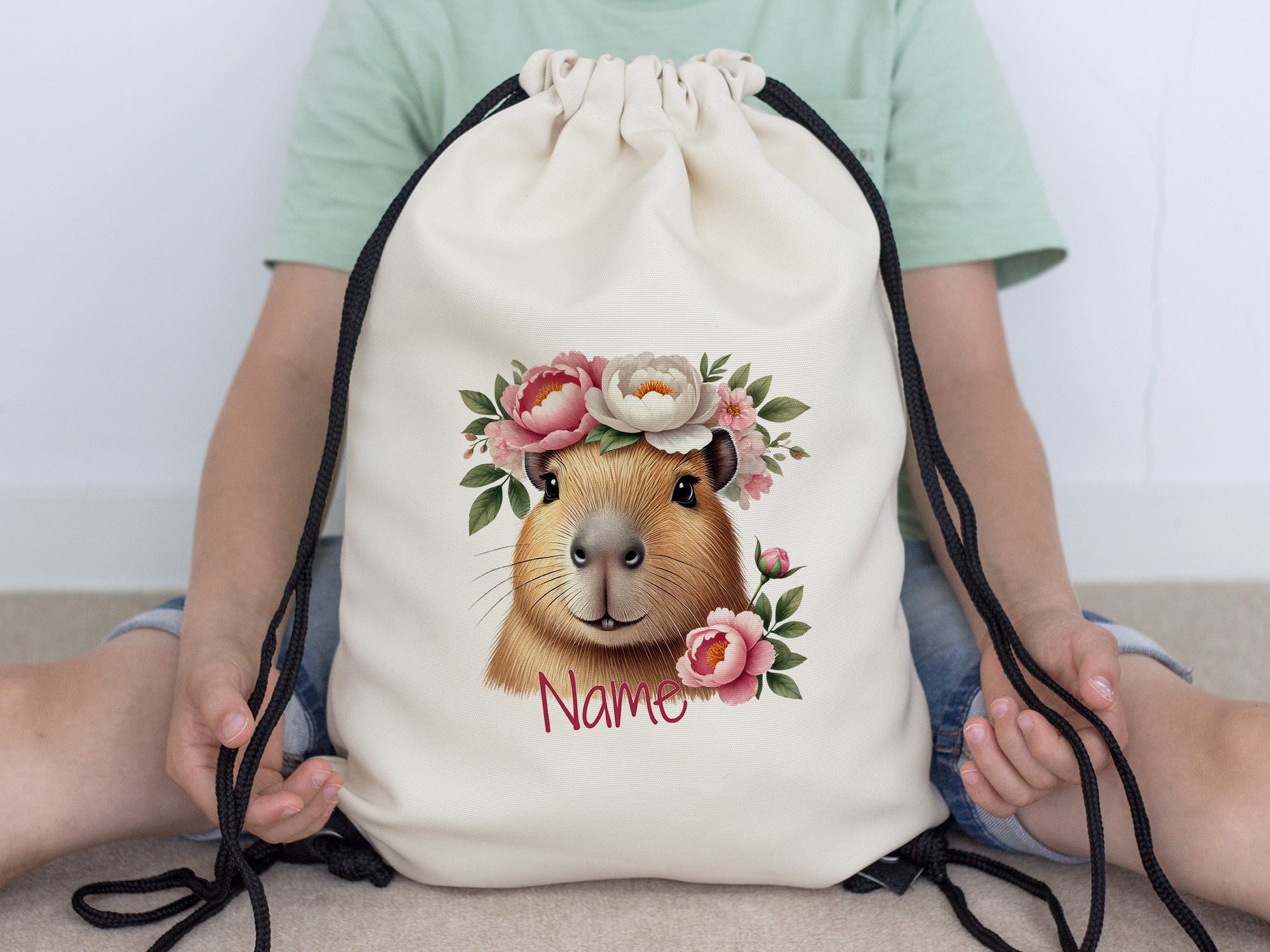 Turnbeutel mit süßem Meerschweinchen