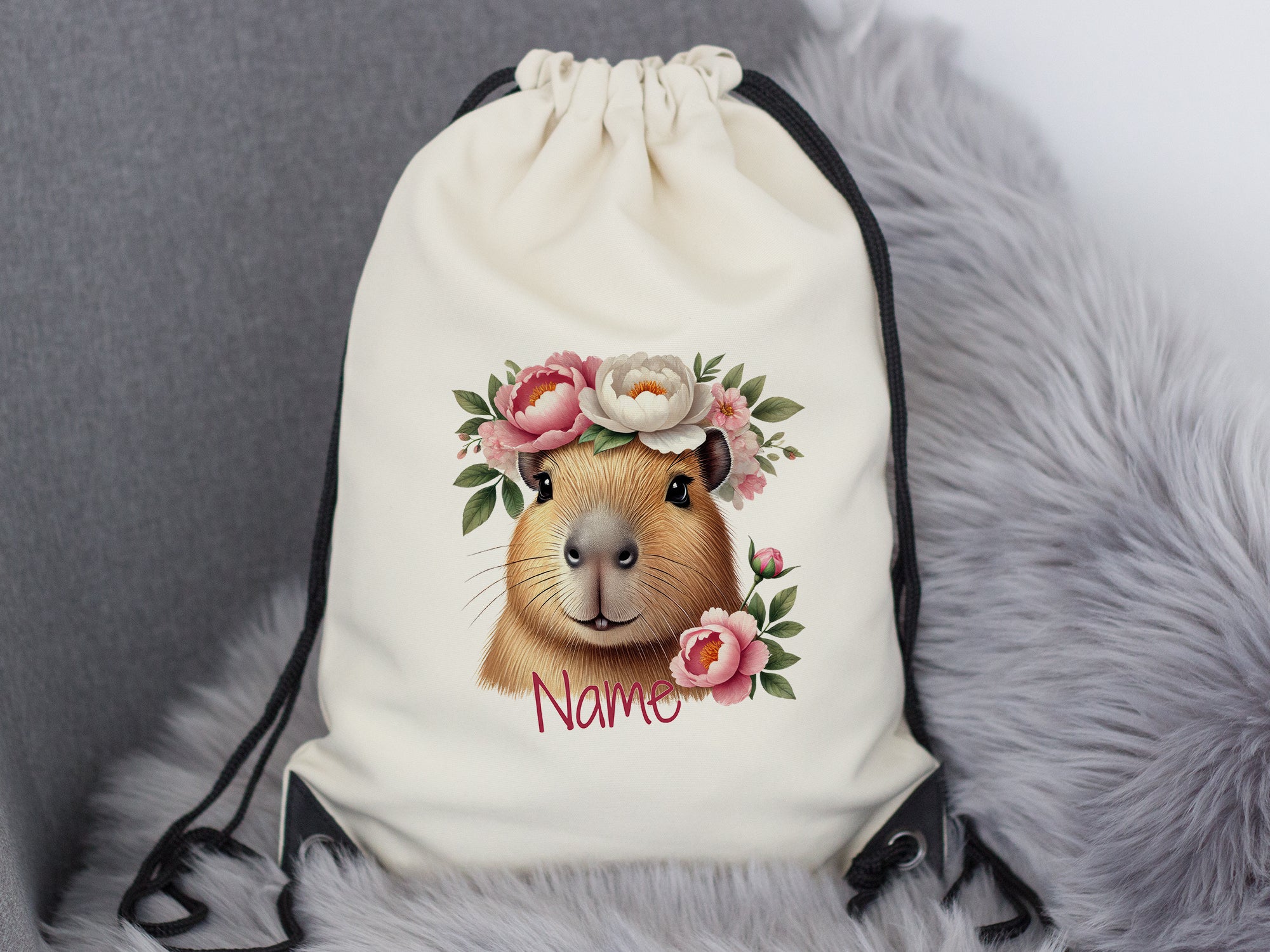 Turnbeutel mit süßem Meerschweinchen