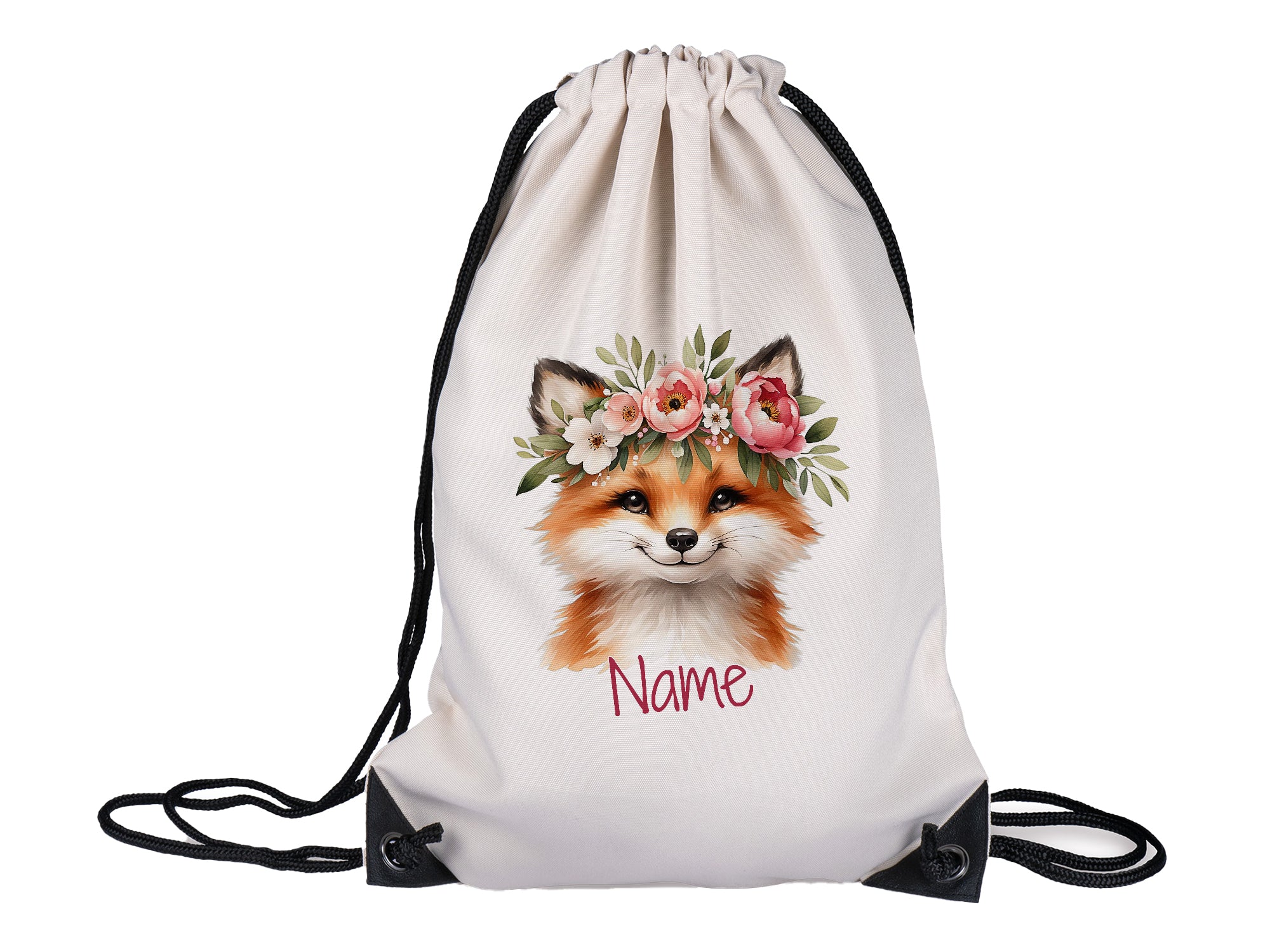 Turnbeutel Fuchs mit Blumen