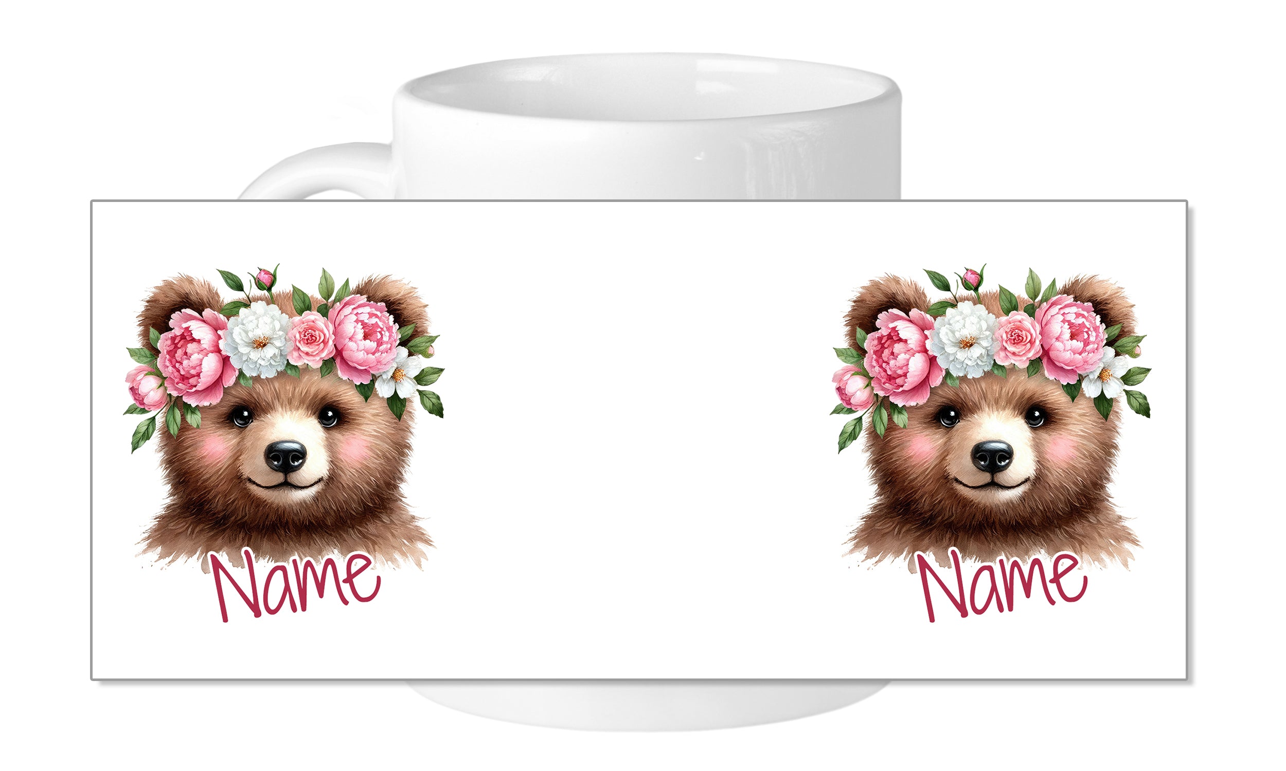 Tasse Bär mit Blumenkranz