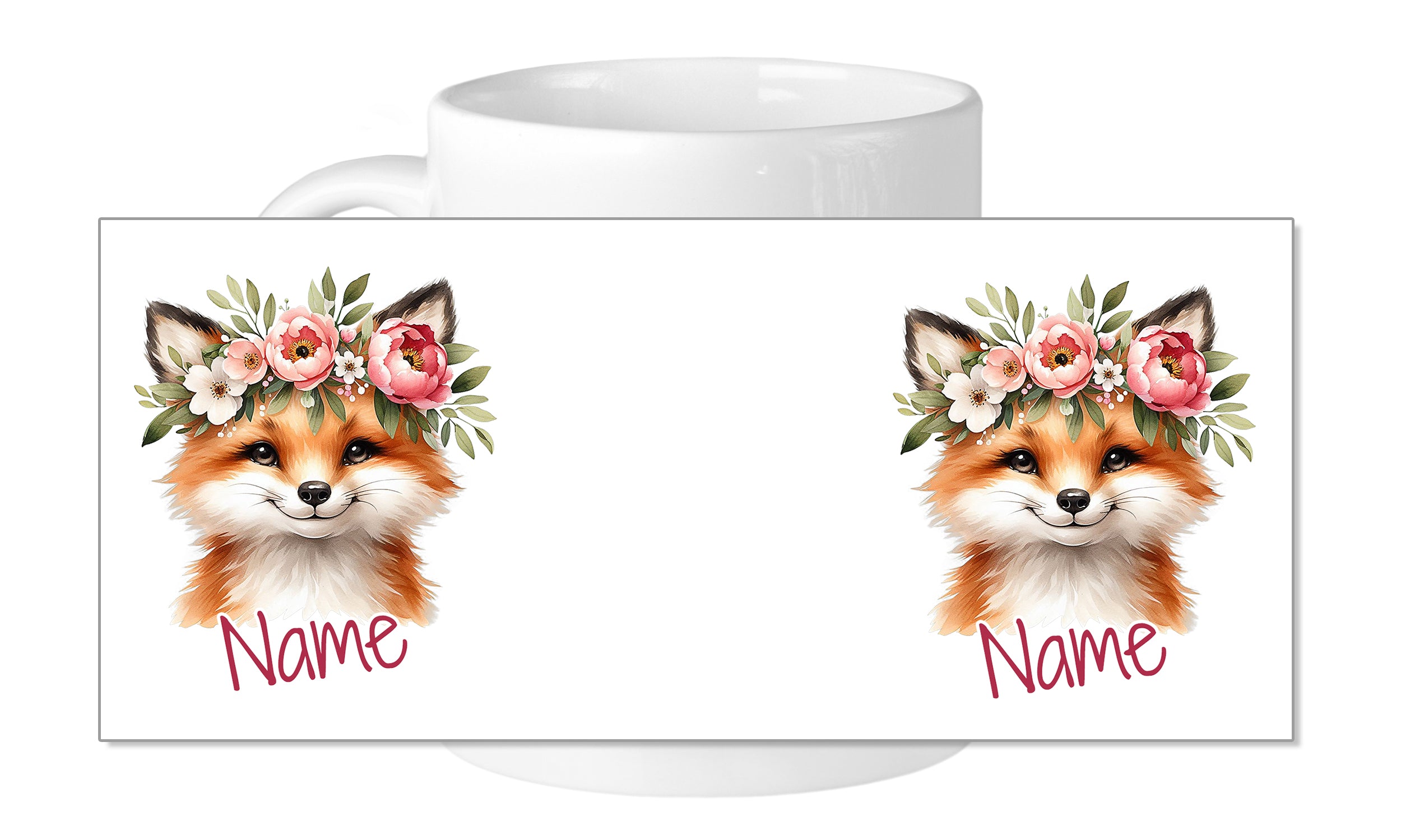 Tasse Fuchs mit Blumen