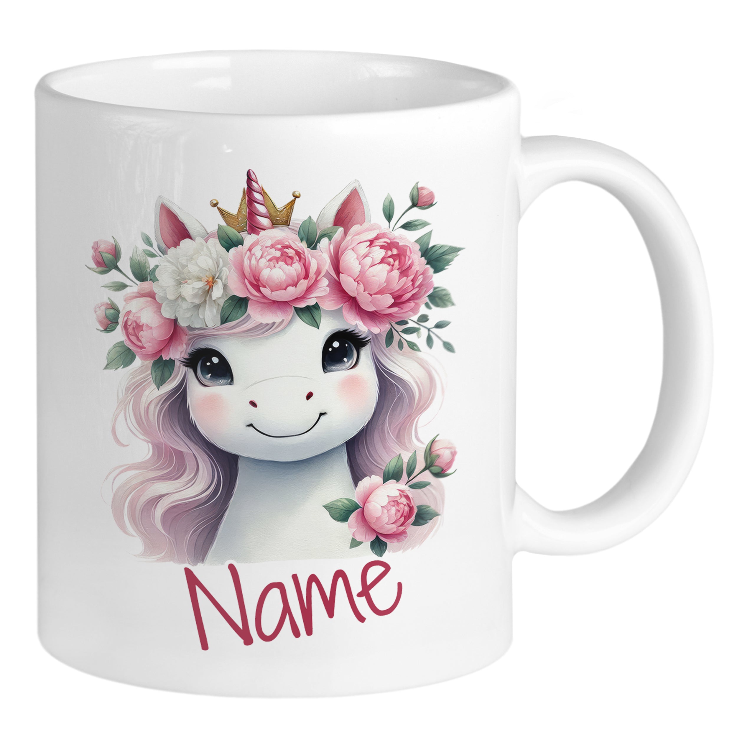 Tasse Einhorn mit Blumen
