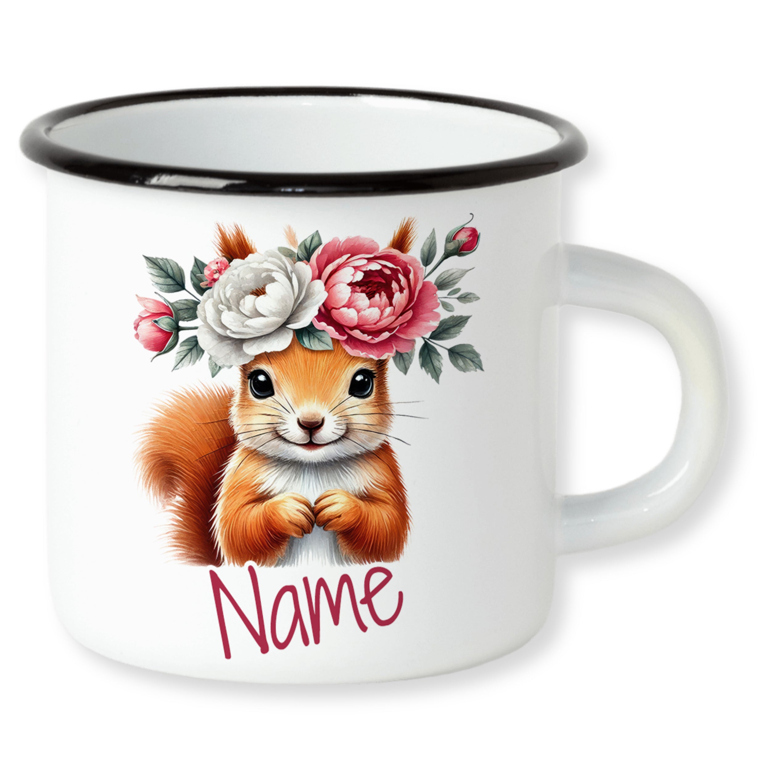 Emaille Becher Eichhörnchen