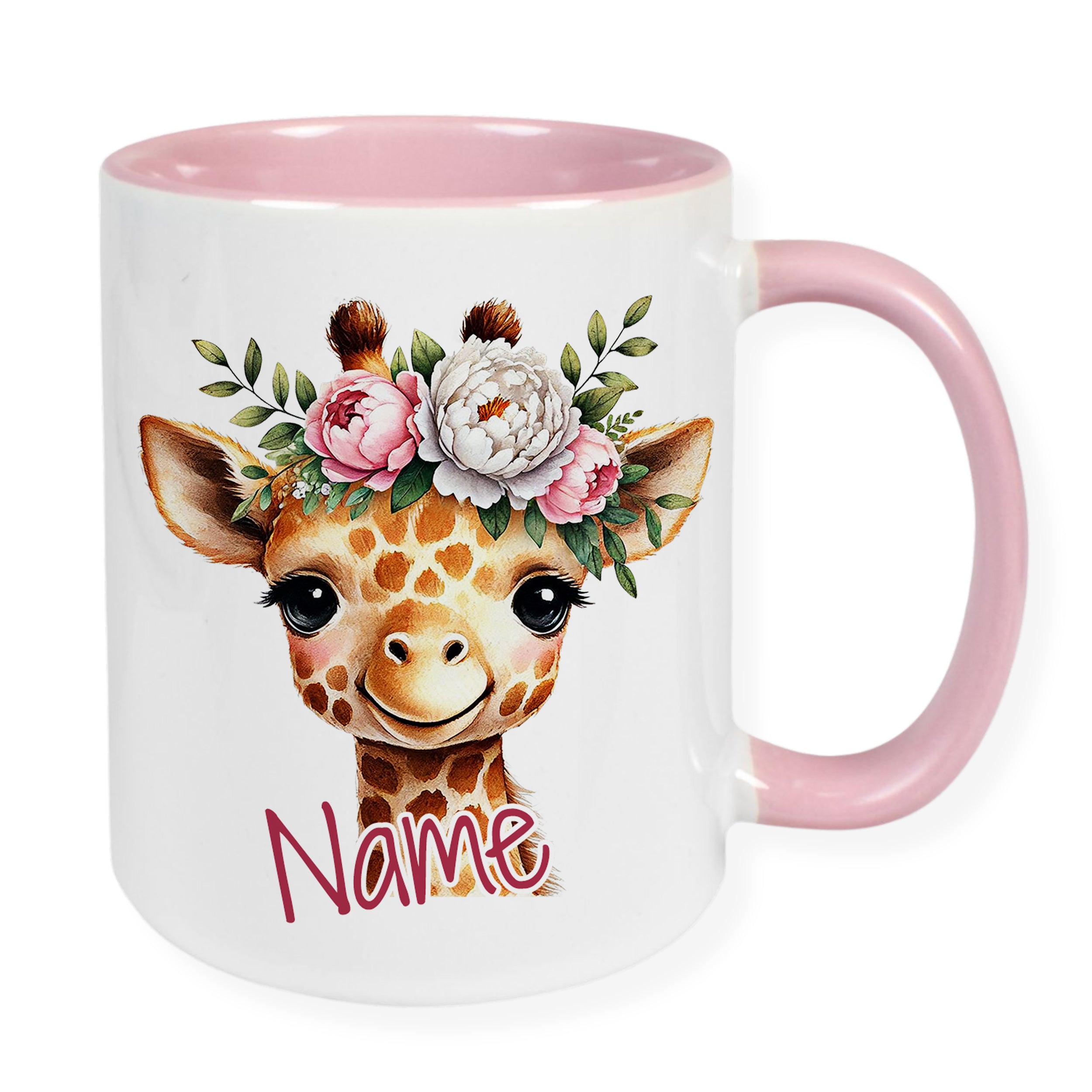 Tasse Giraffe mit Blumen - Ein Lächeln für jeden Tag