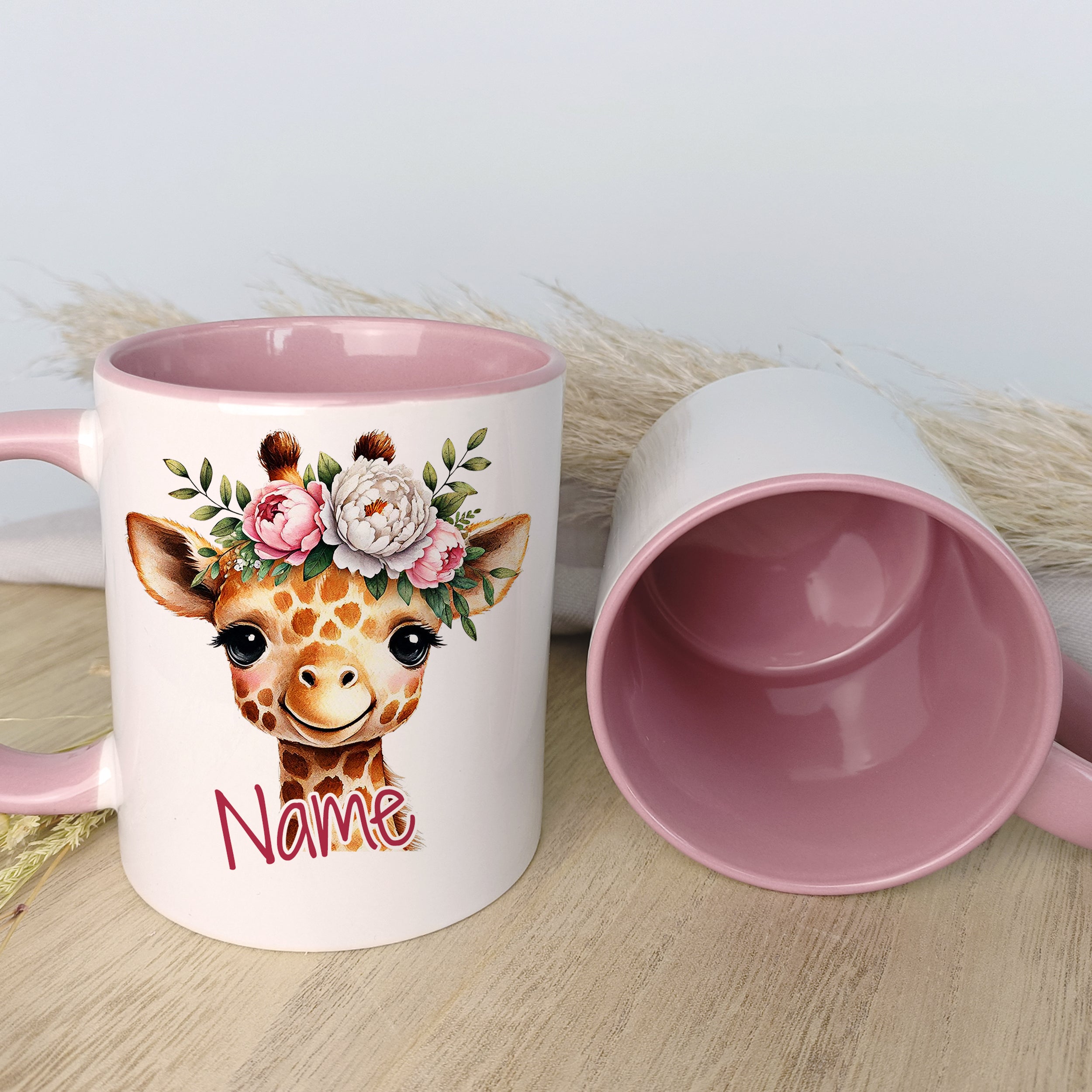 Tasse Giraffe mit Blumen - Ein Lächeln für jeden Tag