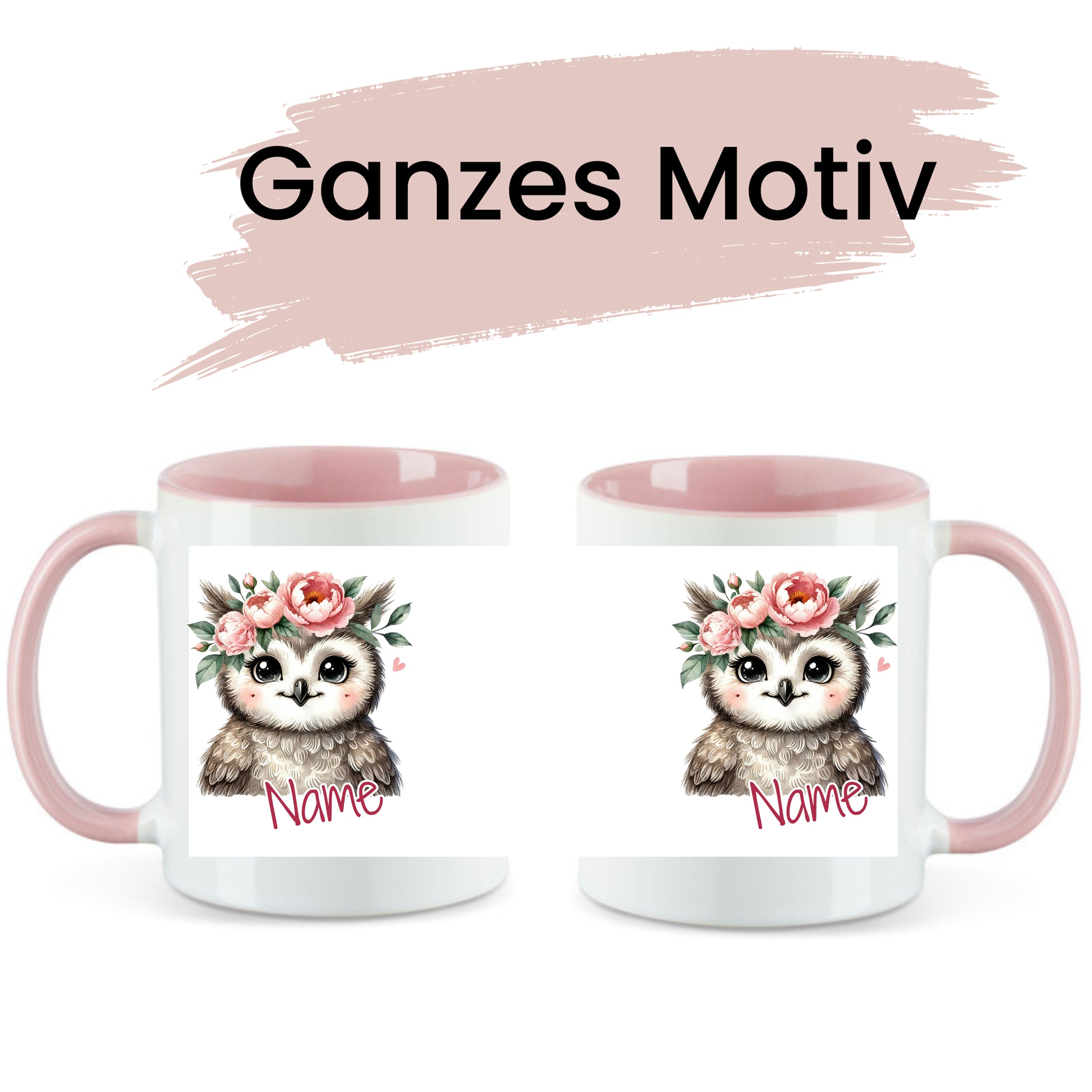 Tasse Eule mit Rosen